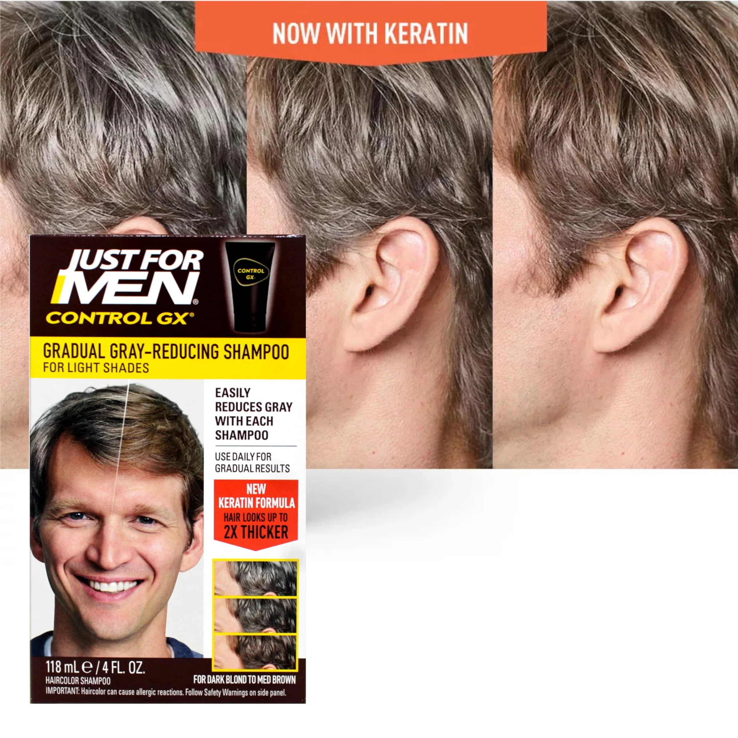 Just for Men Control GX Grey Reducing Shampoo Blonde & Medium Brown - Image 4