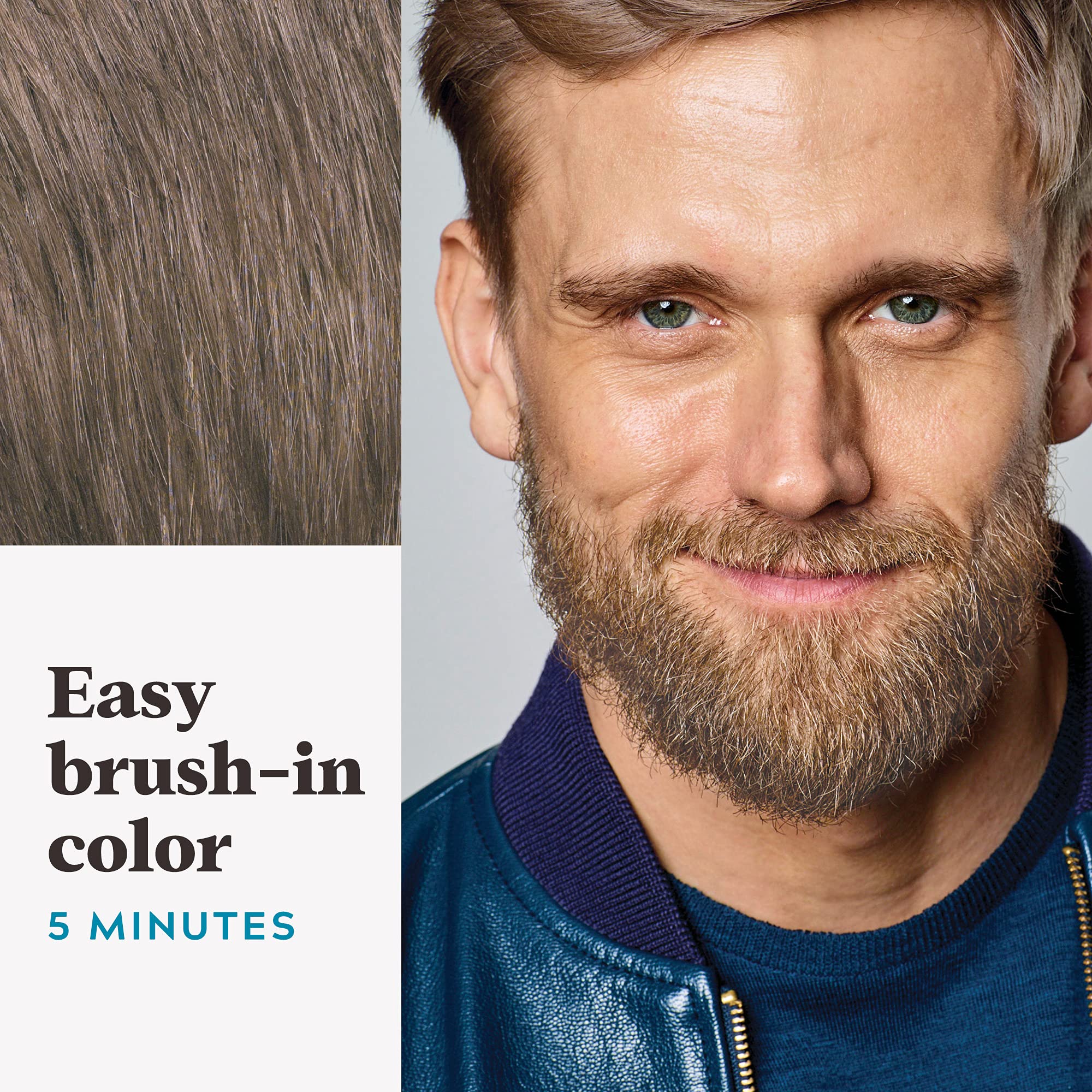 Just For Men Mustache & Beard multiple uses Beard Dye for Men with Brush Included, With Keratin Biotin Aloe and Coconut Oil for Healthy Facial Hair - Light Brown, M-25, Pack of 1 (Packaging May Vary) - Image 4