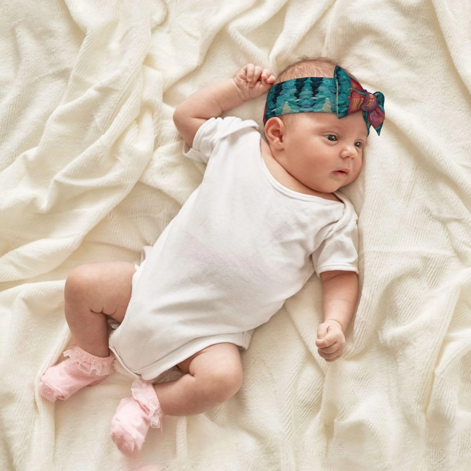 JZMTY Enchanted Alcove Baby Bow Headband for Newborns Light and Comfort Keeps Warm and Protects the Fontanel - Image 4