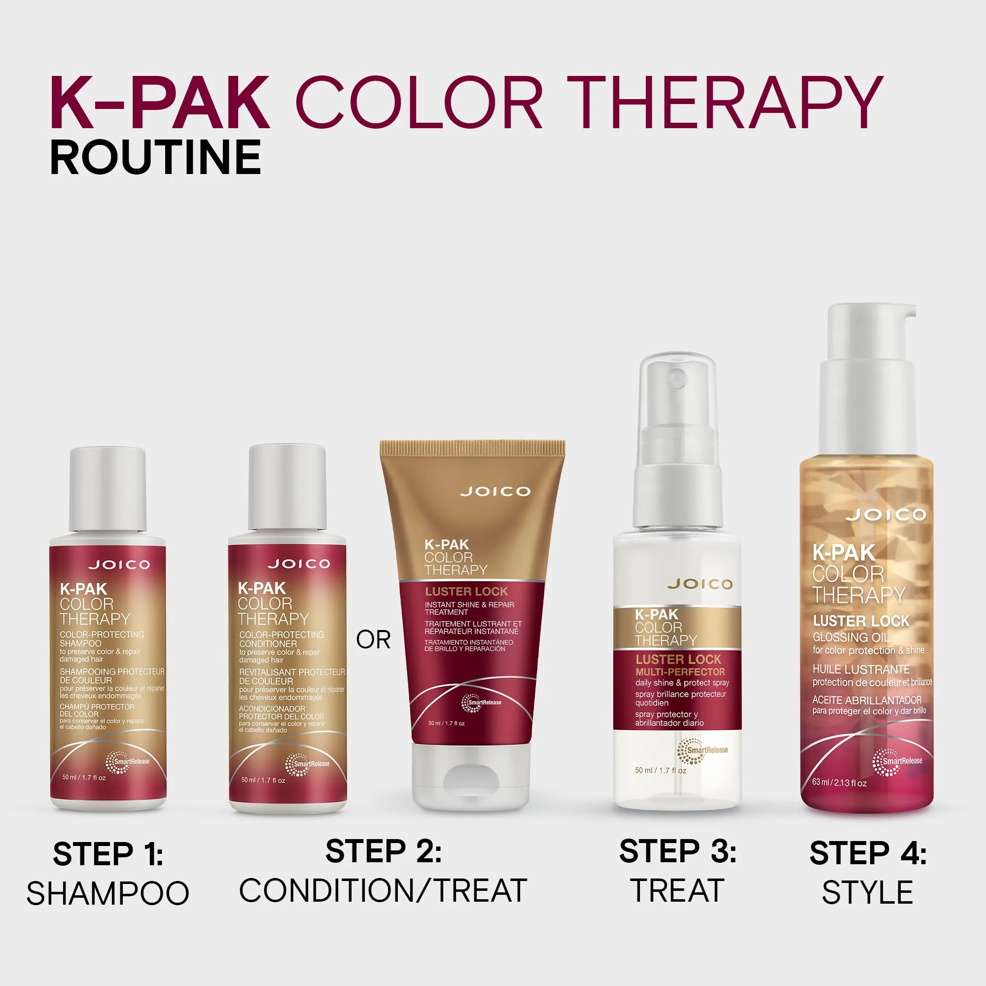 K-PAK Color Therapy Luster Lock Multi-Perfector Daily Shine & Protect Spray | For Color-Treated Hair | Instantly Detangle | Control Frizz | Boost Shine | With African Maketti & Argan Oil | 1.7 Fl Oz - Image 6