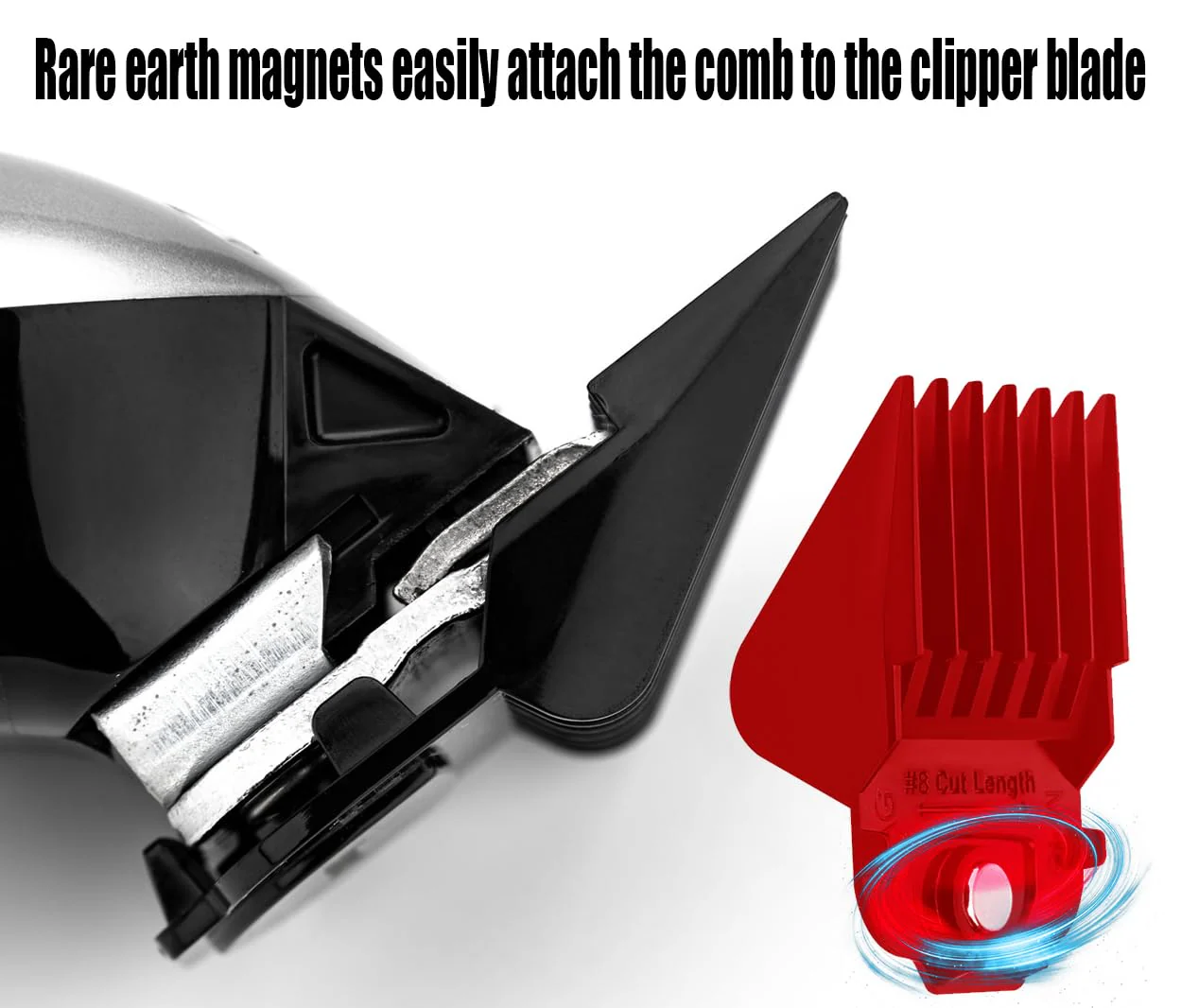 Kaynway for Andis Magnetic Clipper Guards 10PCS, Upgrade Professional Clipper Guard Comb Guides for Andis Master Hair Clippers - 1/16" to 1"(Red) - Image 6