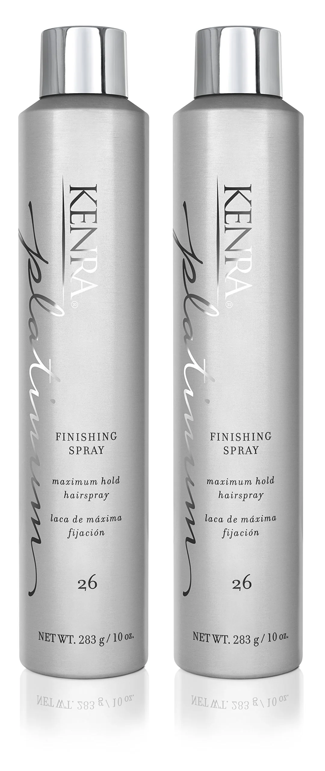 Kenra Platinum Finishing Spray 26 50% | Maximum Hold Hairspray | Fast-drying, Non-Flaking, Non-Drying | Humidity-Resistant |All-Day Style Retention |High-Shine Finish |All Hair Types | 10 oz (2-Pack)
