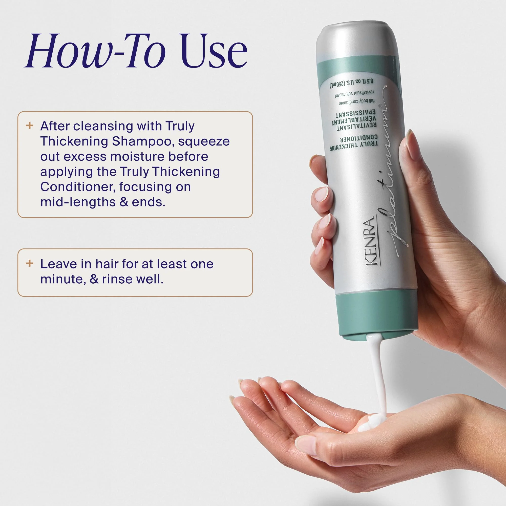 Kenra Platinum Truly Thickening Conditioner | Volumizing + Fuller-Looking Hair | Adds Body | Lightweight | for Fine & Thin Hair | Sulfate Free | Color Safe 33.8oz - Image 6