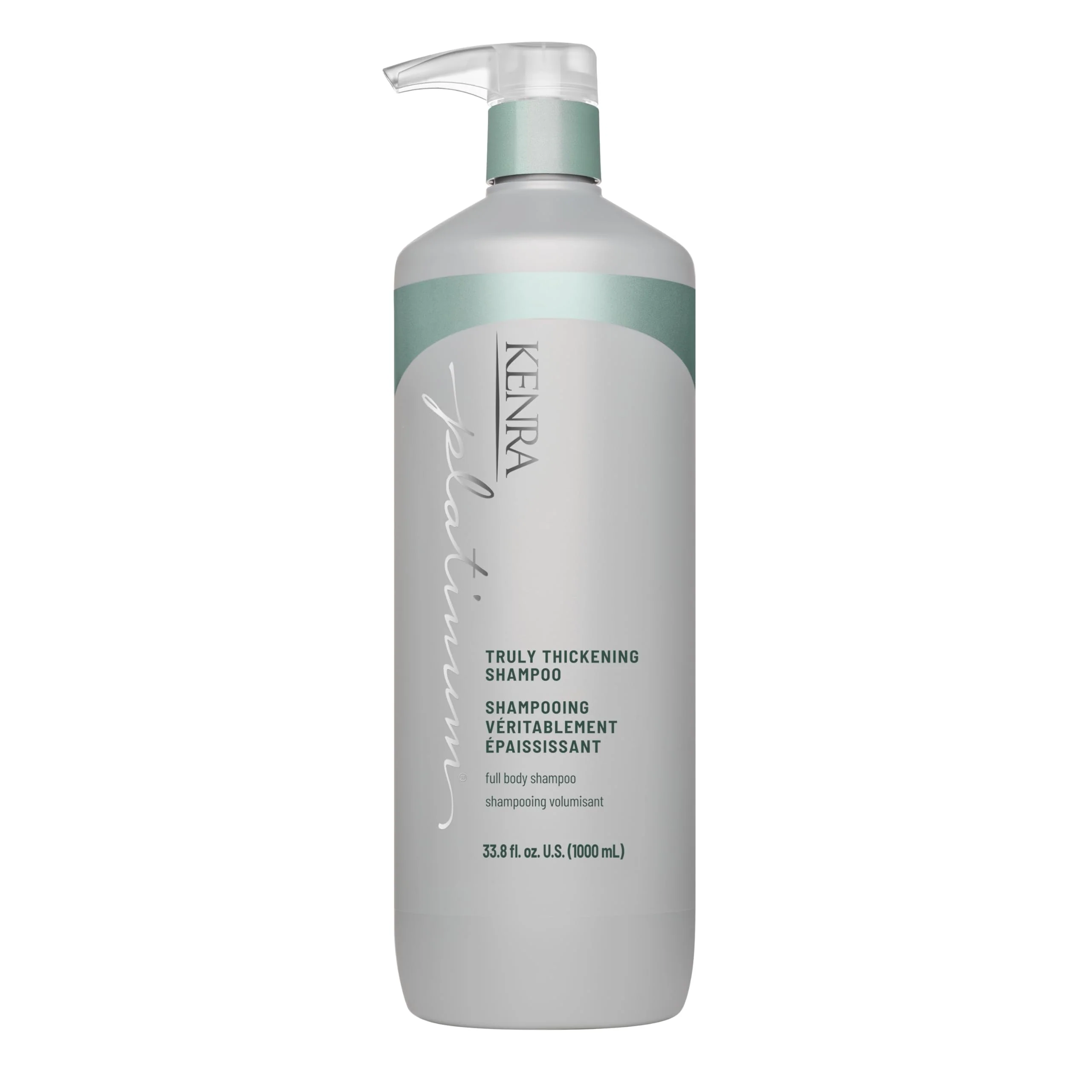 Kenra Platinum Truly Thickening Shampoo | Volumizing + Fuller-Looking Hair | Adds Body | Lightweight | for Fine & Thin Hair | Sulfate Free | Color Safe 33.8oz