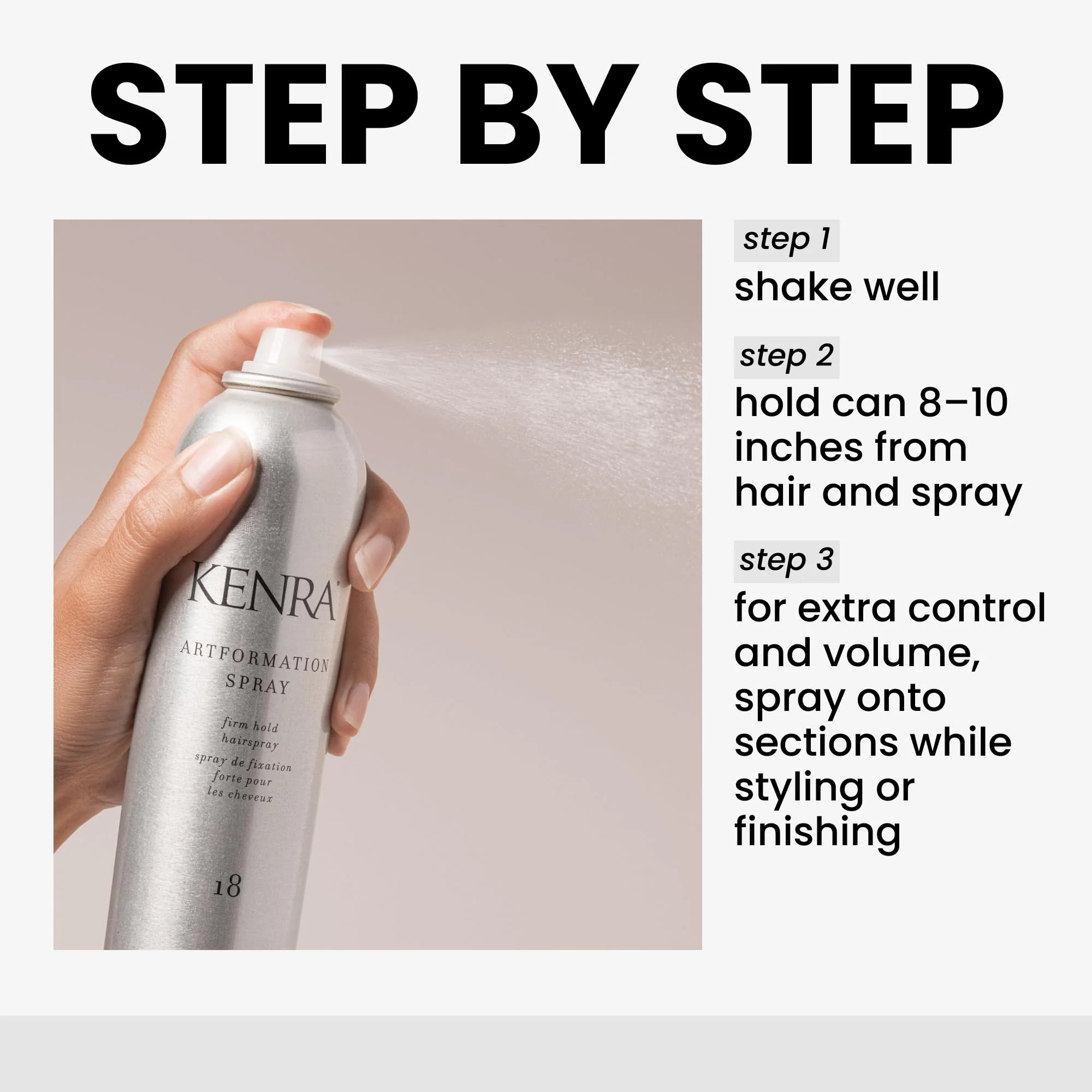 Kenra Professional Artformation Spray 18 50% | Firm Hold Hairspray | Volume & Styling Control | Fast-dying Formula| All Hair Types | 10 oz - Image 4