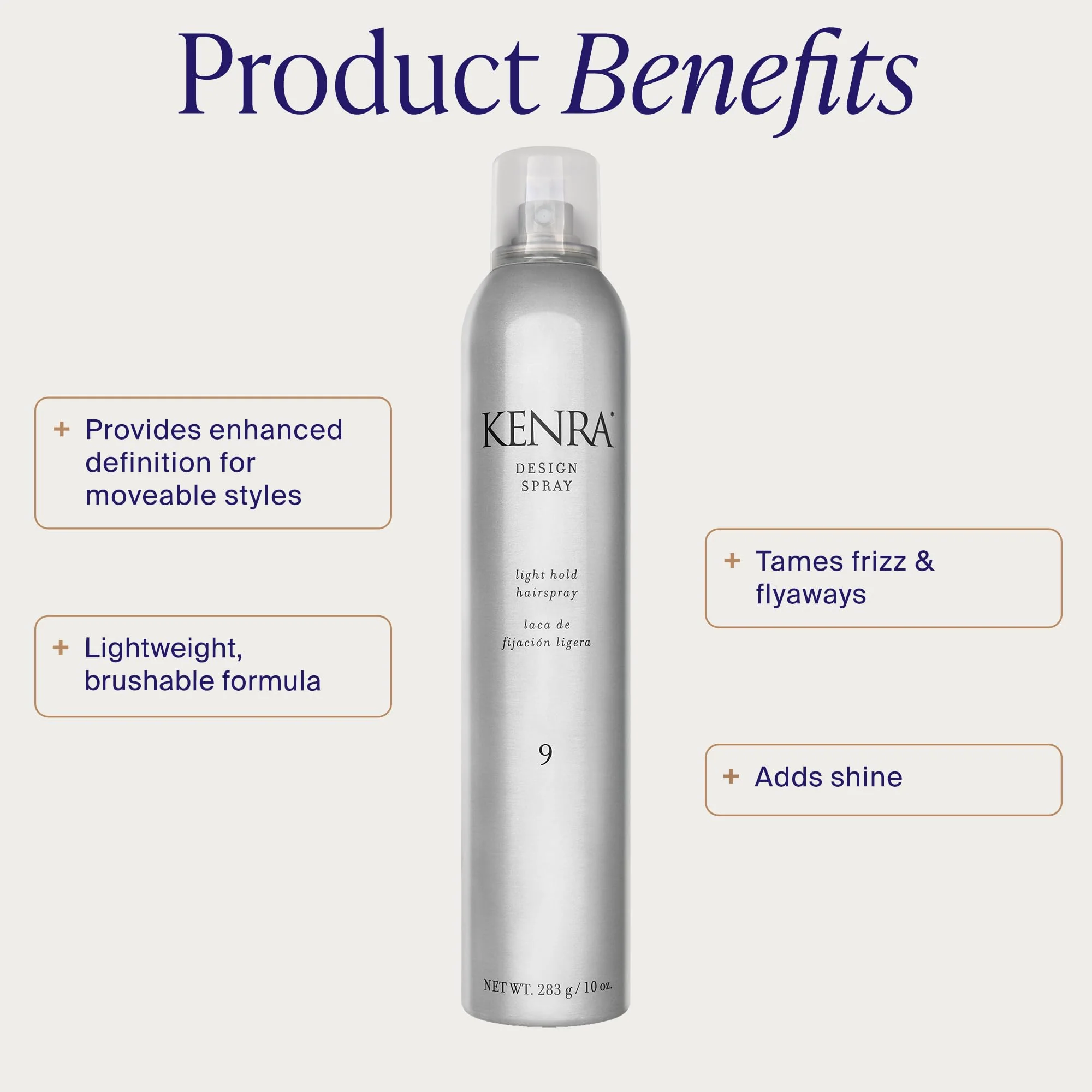 Kenra Professional Design Spray 9 | Light Hold Hairspray | Tames Frizz & Flyaways | Lightweight, Brushable Formula | All Hair Types | 10 oz - Image 2