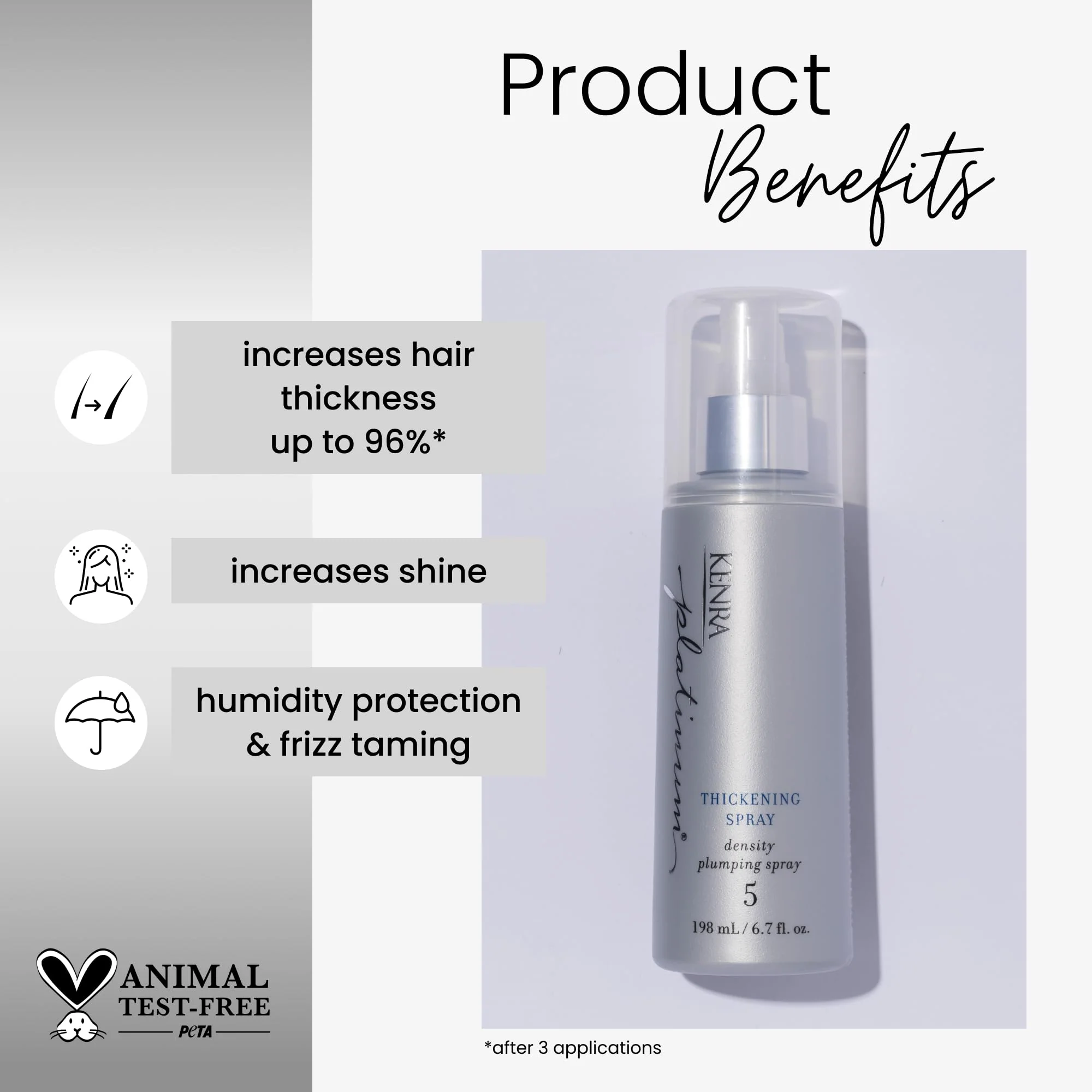 Kenra Professional Platinum Thickening Spray 5 | Volumizing Styler | All Hair Types | 6.7 fl. oz. (2-Pack) - Image 2