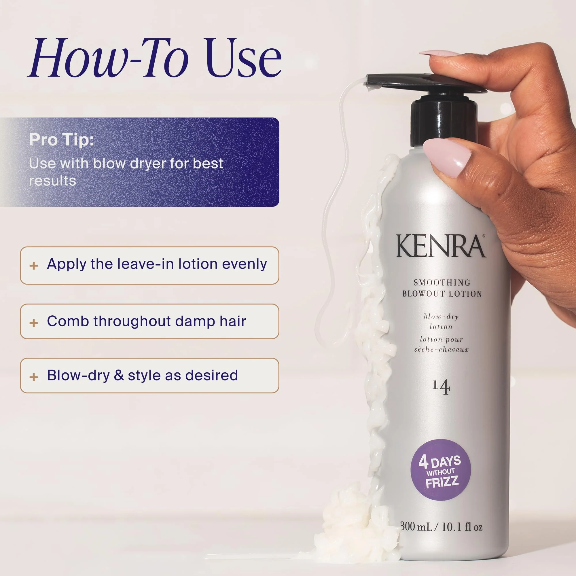 Kenra Professional Smoothing Blowout Lotion 14 | Up To 4 Days Without Frizz | Enhances Smoothness & Manageability Of A Blowout | Thermal Protection | Medium To Coarse Hair | 10.1 fl. Oz - Image 5