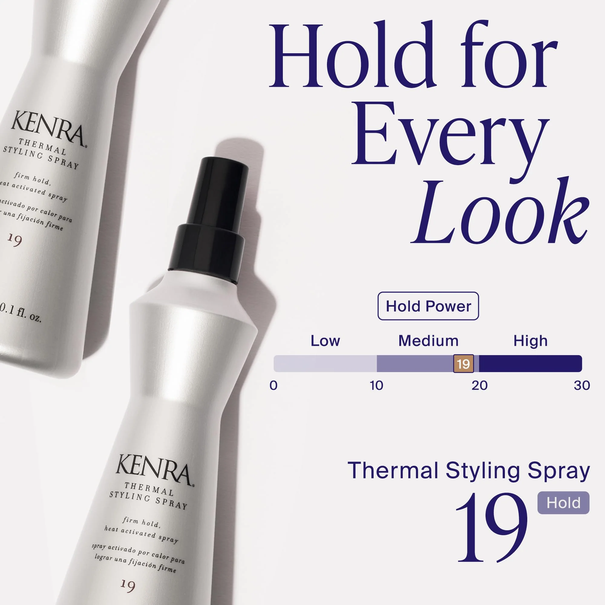 Kenra Professional Thermal Styling Spray 19 | Heat Protection | Firm Hold Heat-Activated | Tames Frizz, Flyaways & Adds Shine | All Hair Types | 10 fl. Oz - Image 3