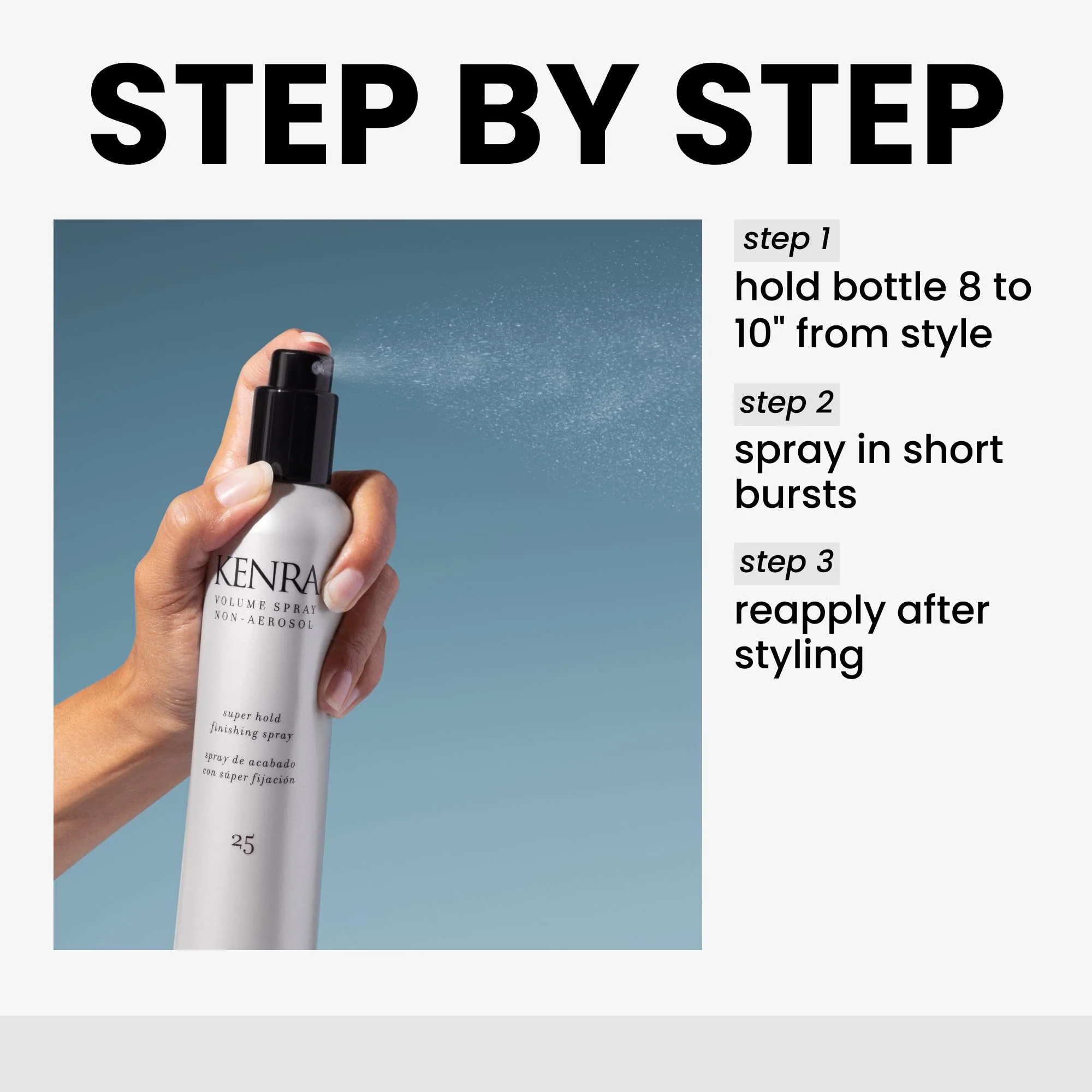 Kenra Professional Volume Spray Non Aerosol 25 | Super Hold Finishing Spray | High Humidity Resistance | Flake-Free and Fast-Drying | All Hair Types | 10.1 fl. oz - Image 4