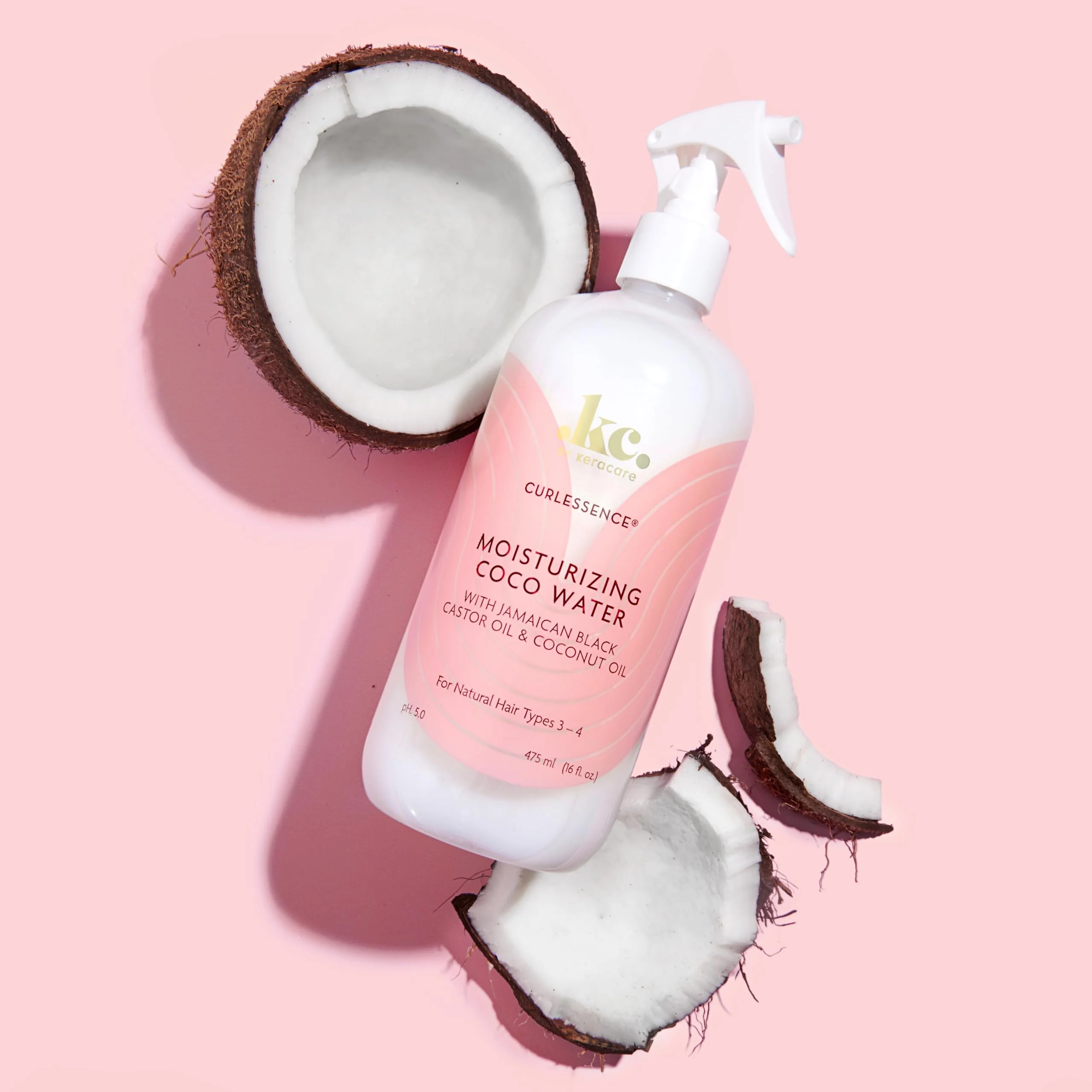 KeraCare Coconut Water - 16 oz - Light Hair Refresher Spray - Moisturizing and Hydrating - with Jamaican Black Castor Oil and Coconut Oil - Image 4