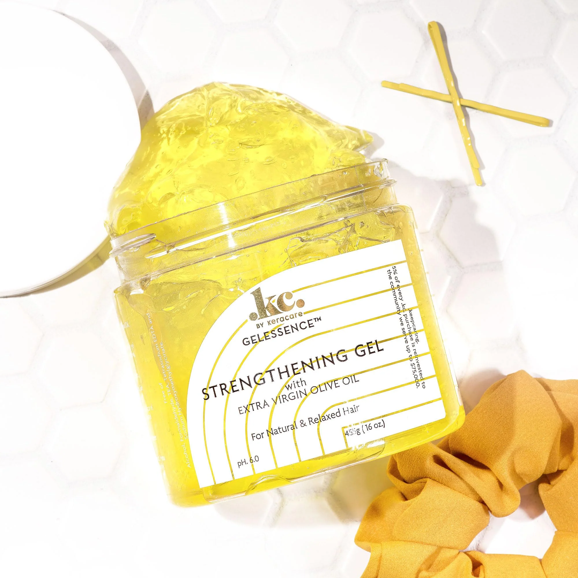 KeraCare GelEssence Strengthening Gel - 16 ounce - with Extra Virgin Olive Oil (EVOO) - Strengthens Hair - Adds Shine - Flake Free - Vegan - Crunch Free - Image 5