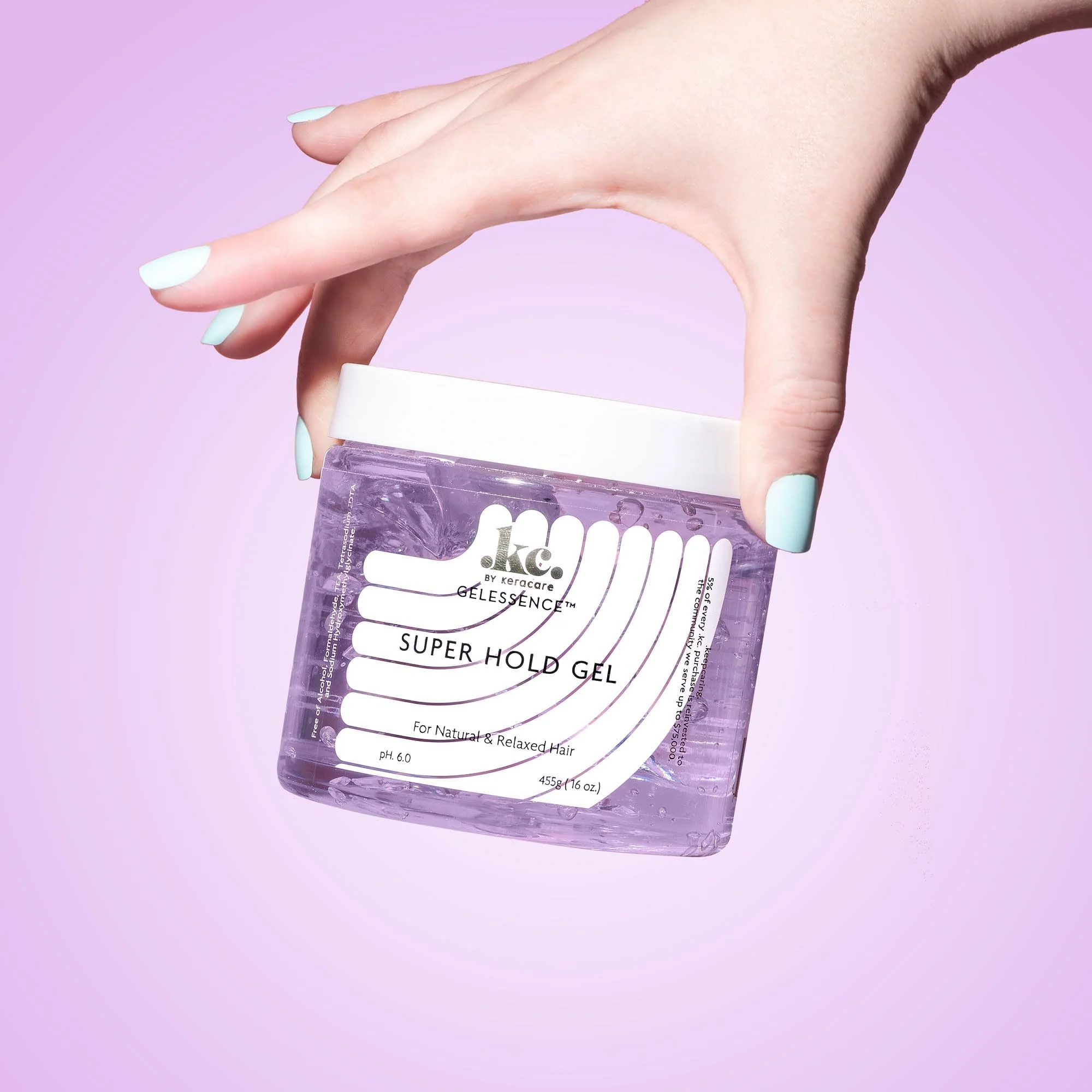 KeraCare GelEssence Super Hold Gel - 16 ounce - Maximum Hold- Adds Shine - Flake Free - Vegan - Crunch Free - Nonstick Formula - For Relaxed and Natural Hair - Image 5