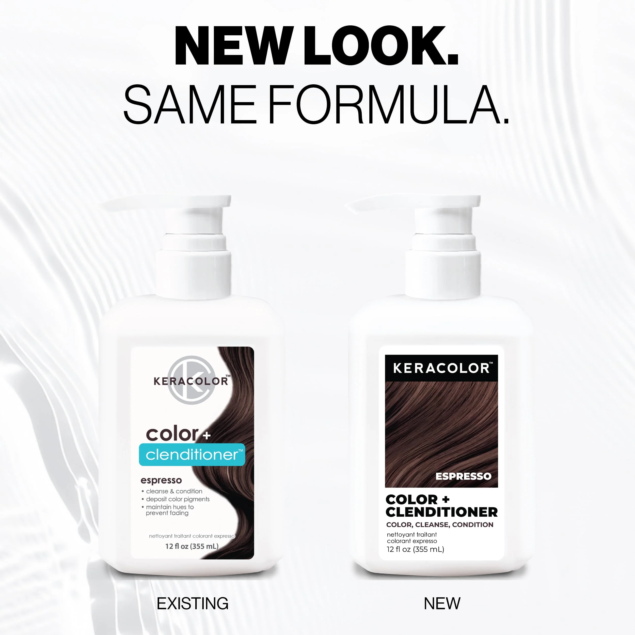 Keracolor Color + Clenditioner 3-in-1 Color-Depositing Conditioner, Gently Cleanses & Conditions, Semi-Permanent Espresso Hair Color, 12 Fl Oz - Image 2