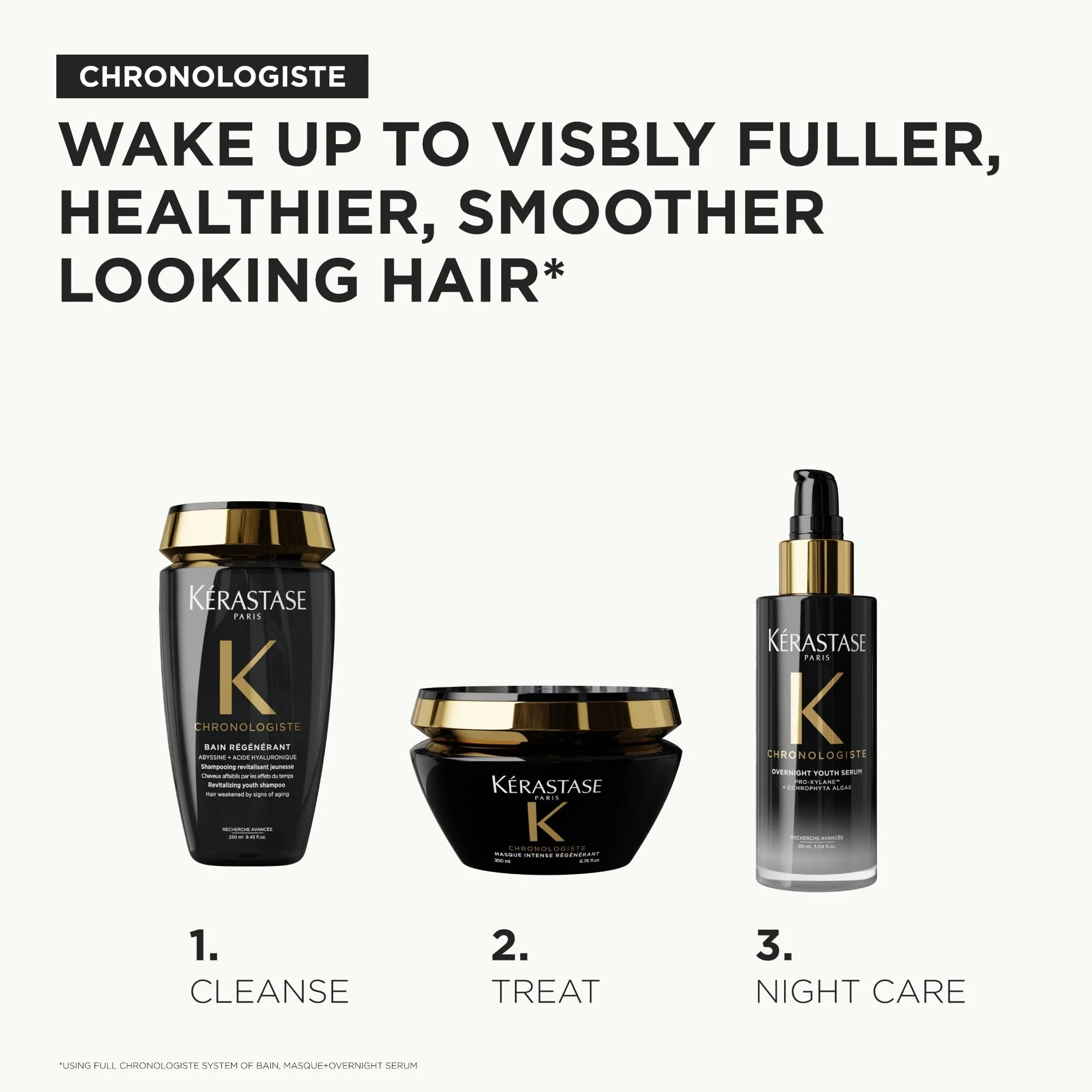 KÉRASTASE Chronologiste Overnight Youth Serum, Anti-Aging Night Serum, Infused with Hyaluronic Acid & Abyssine, Hydrates, Plumps & Restores Shine, 90ml - Image 9
