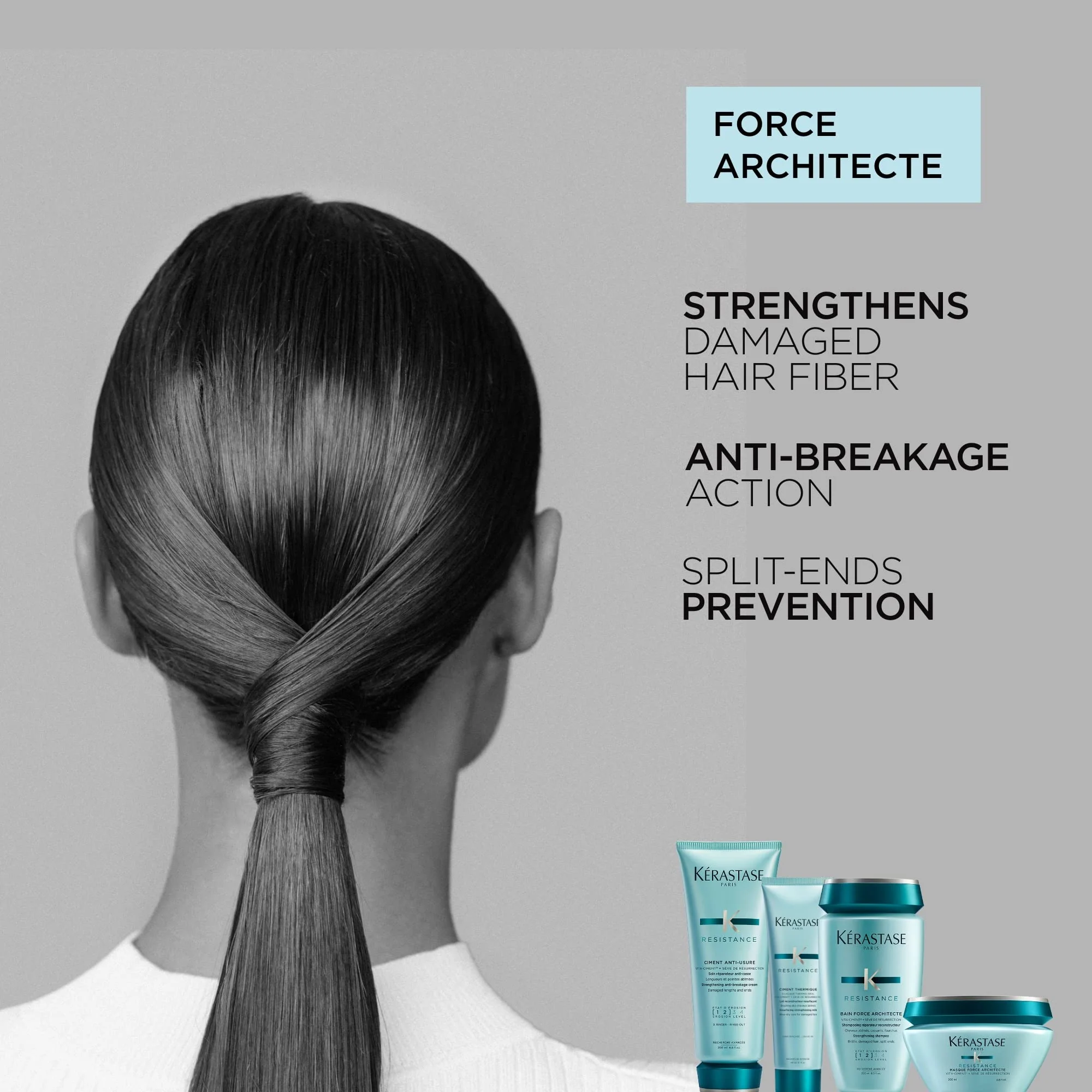KERASTASE Resistance Ciment Anti-Usure Treatment - Restorative Anti-Breakage Cream, Strengthens Weak, Brittle, Damaged Hair, Softens and Enhances Shine - Image 3