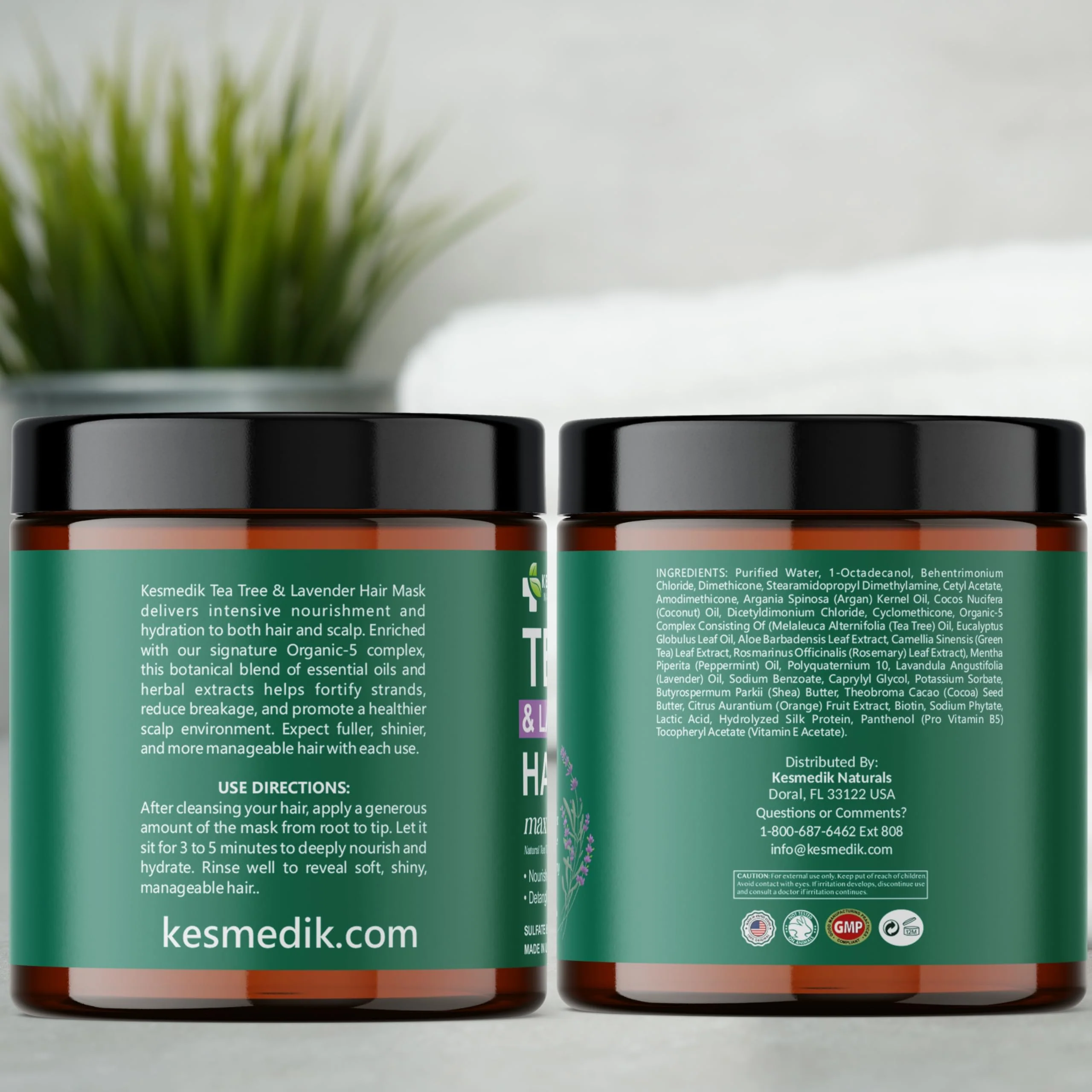 KESMEDIK Tea Tree Hair Mask with Rosemary & Lavender, Deep Conditioning Treatment for Dry, Damaged, Coarse Hair, Hydrating Hair Mask with Itchy Scalp Relief, Men & Women, Sulfate-Free - Image 8