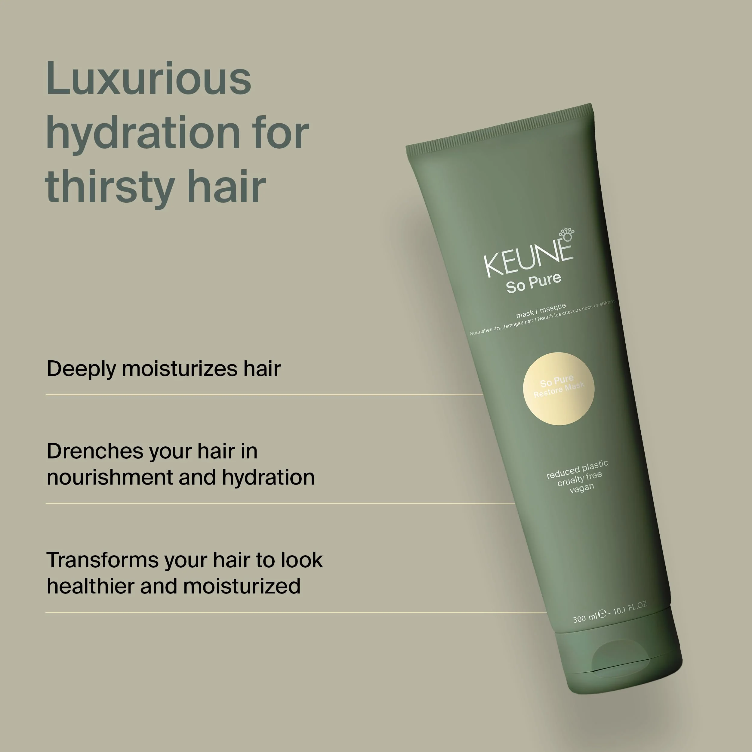 Keune SoPureRestore Mask 300ml - maschera nutriente capelli danneggiati - Image 3