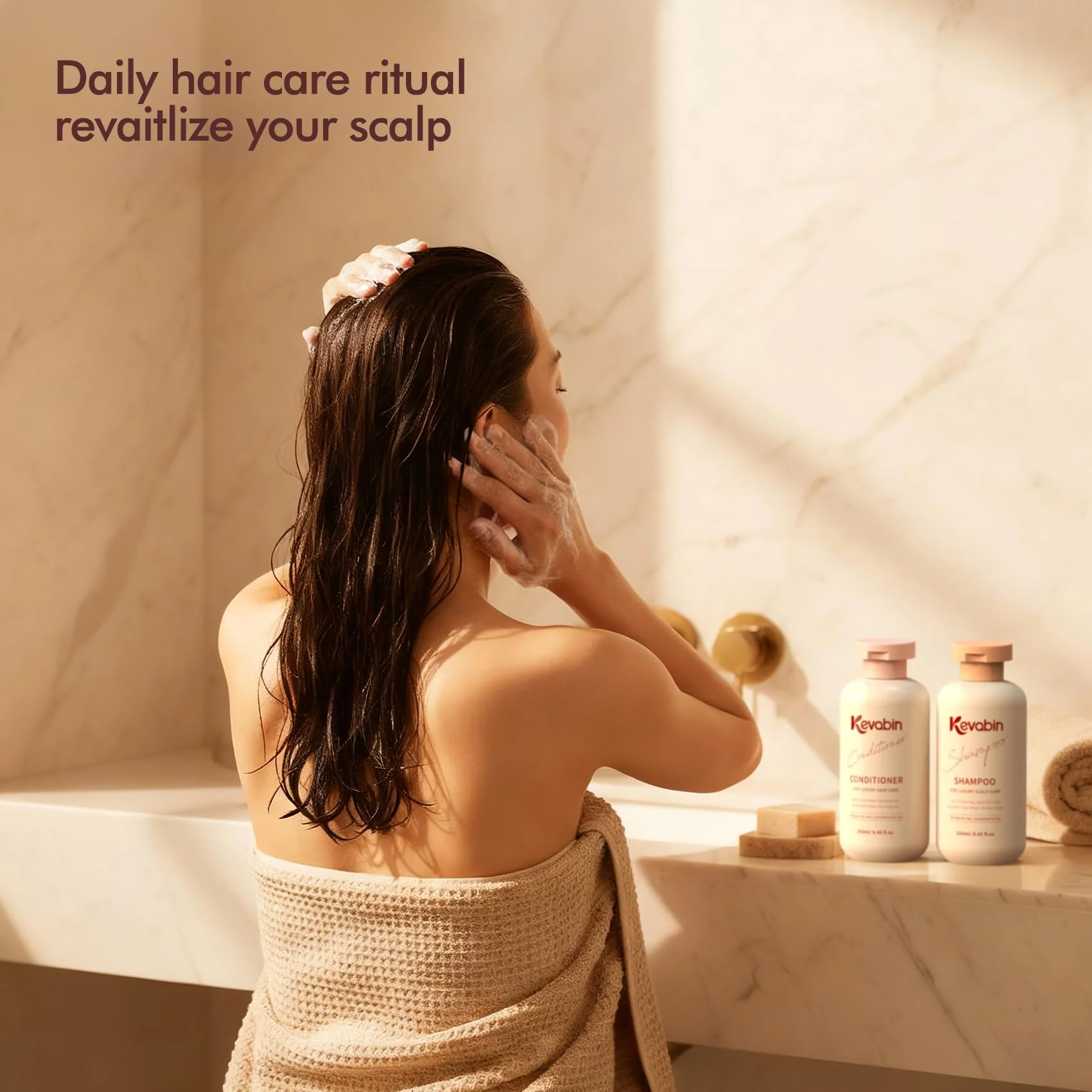 Kevabin Shampoo and Conditioner Set for Thinning Hair Care & Thickening - Rosemary Shampoo and Conditioner for Women & Men with Biotin, Ganoderma Lucidum, Free of Parabens & Phthalates, Gently Cleanse - Image 9
