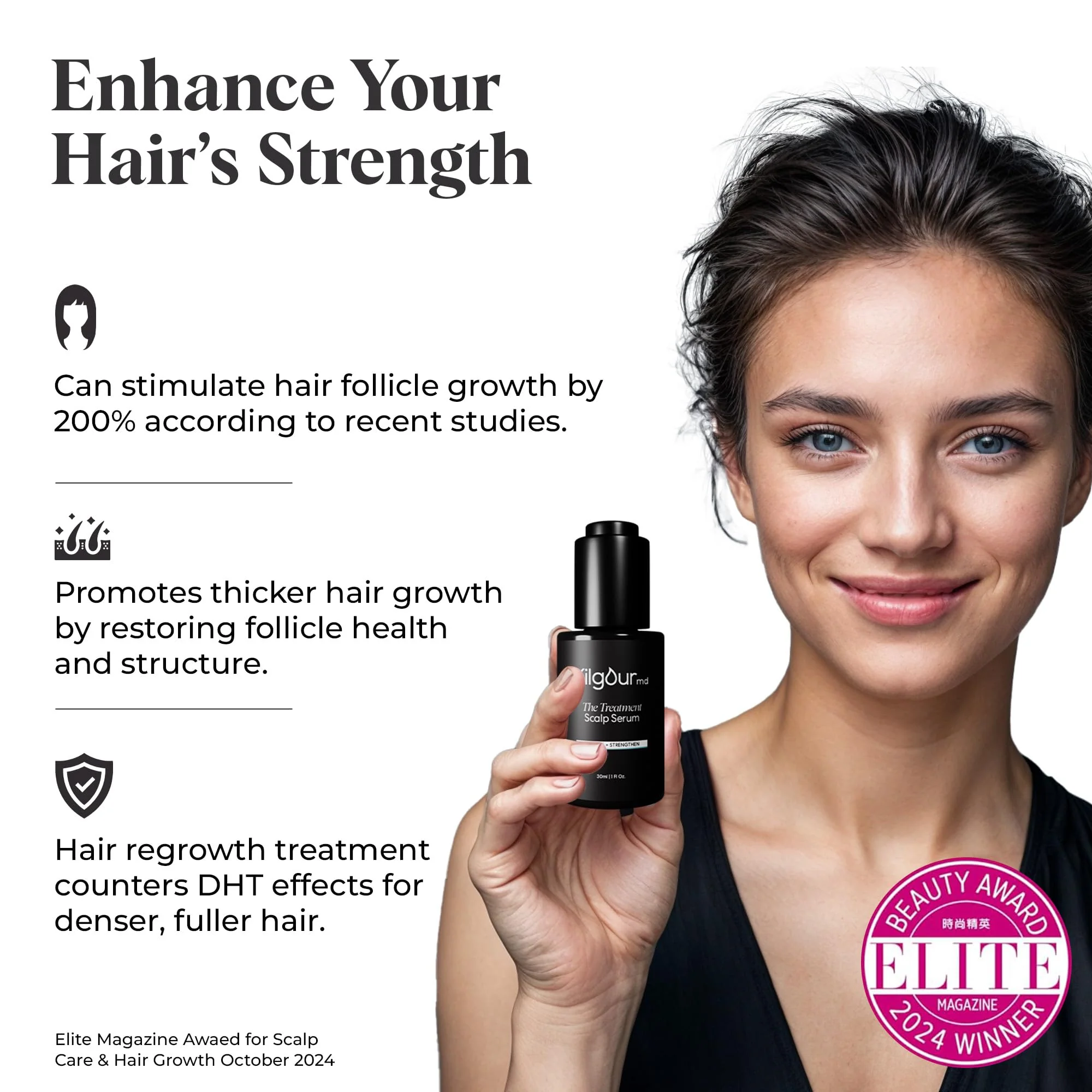 KilgourMD: The Treatment Scalp Serum - Science-Forward, Natural Approach to Hair Thinning, Scalp Anti-Ageing Serum, Dermatologist-Developed, 30ml - Image 4