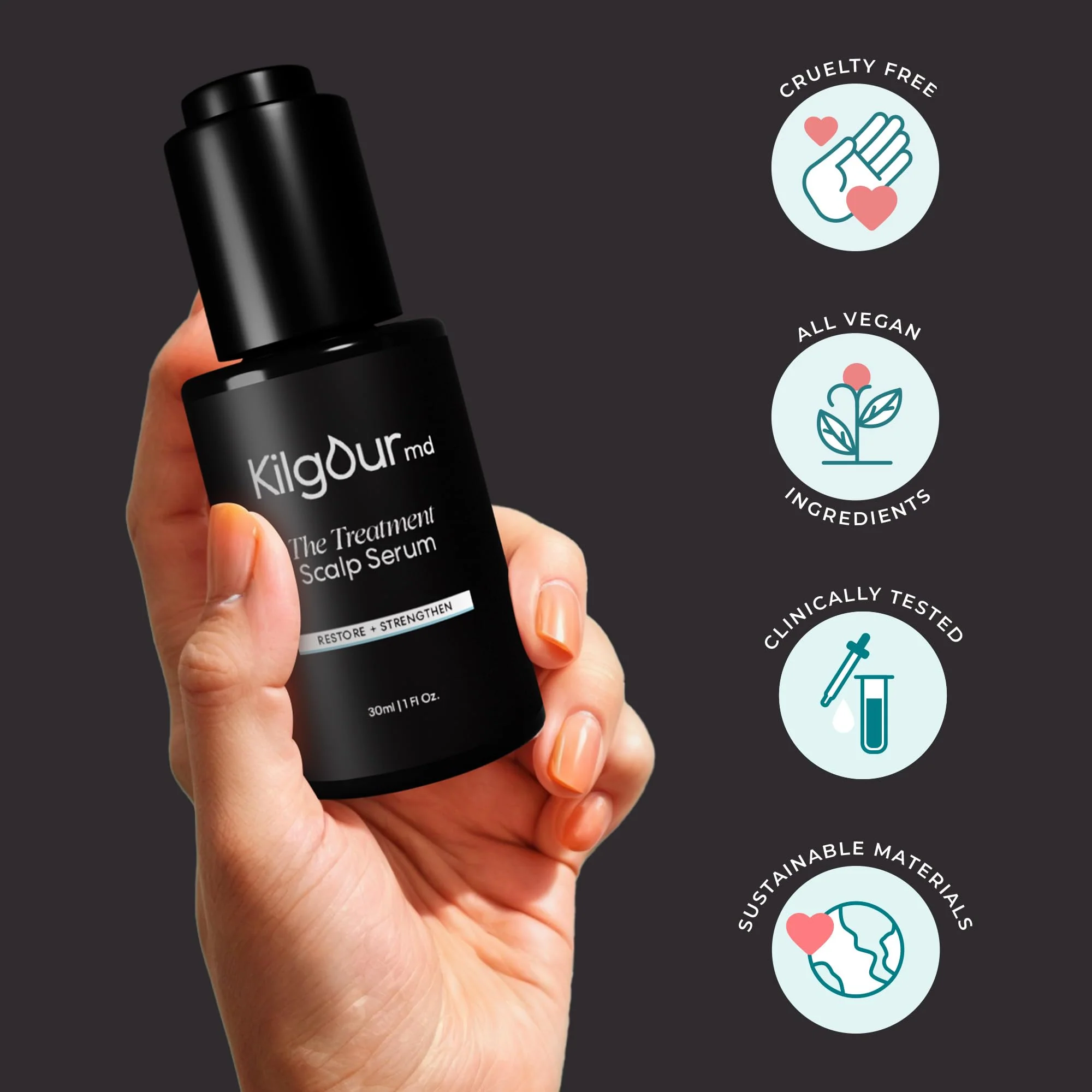 KilgourMD: The Treatment Scalp Serum - Science-Forward, Natural Approach to Hair Thinning, Scalp Anti-Ageing Serum, Dermatologist-Developed, 30ml - Image 9