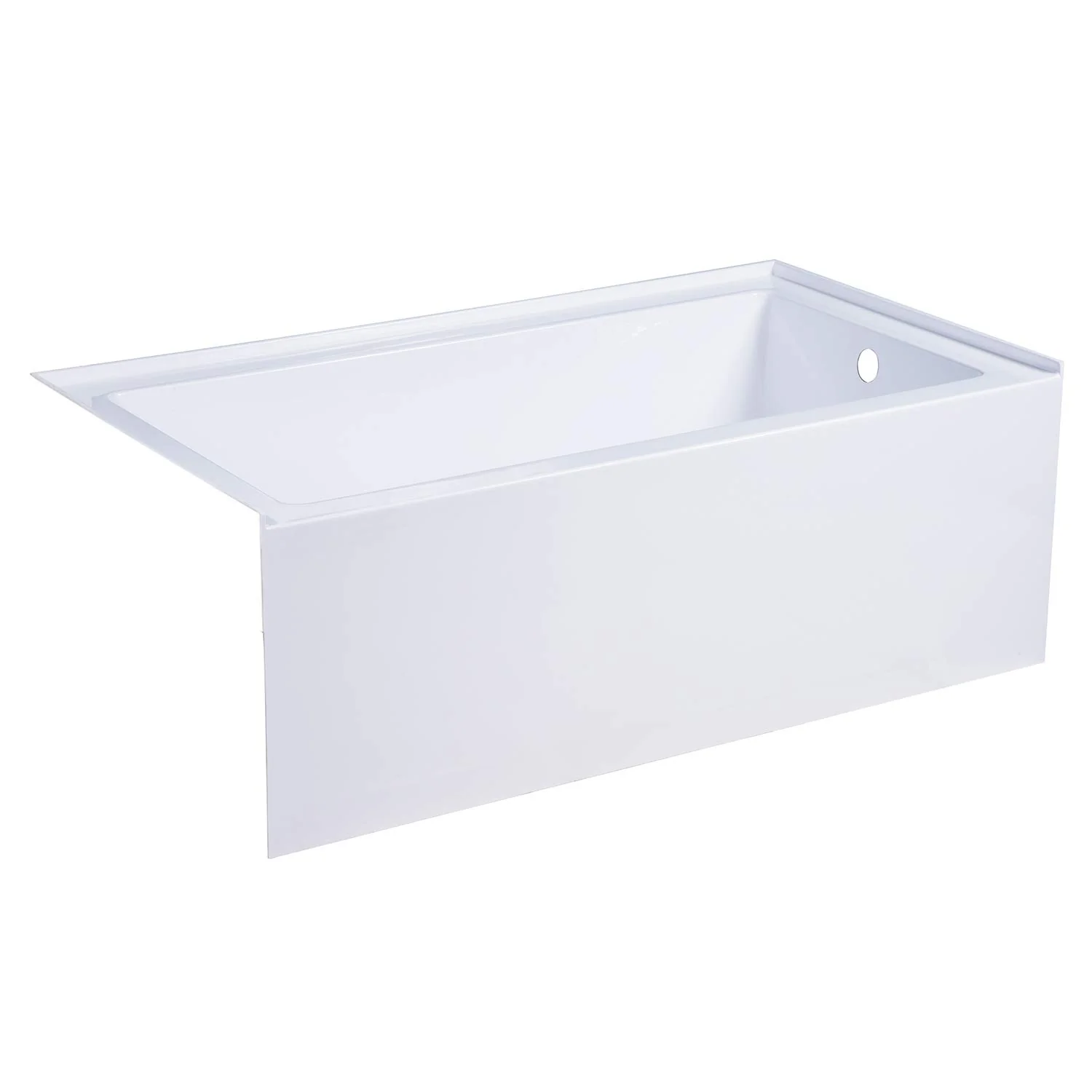Kingston Brass VTAP543022R Aqua Eden Alcove Tub, White - Image 3