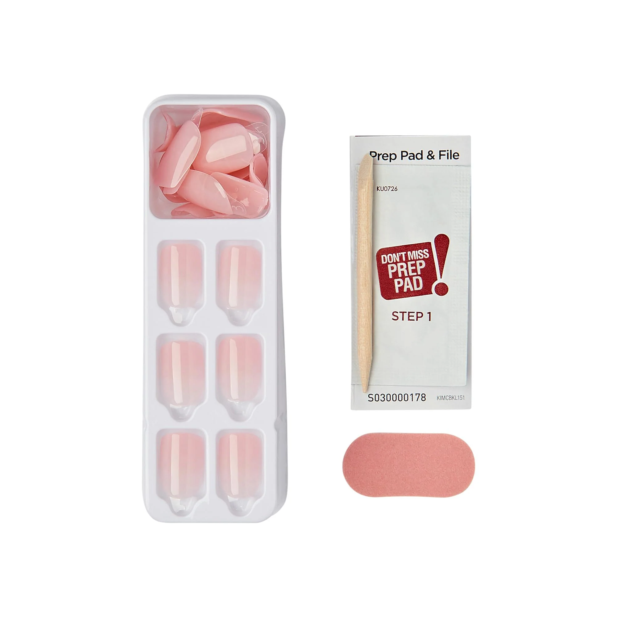 Kiss Impress No Glue Mani Press On Nails, Bare but Better, 'Instinct', Pink, Short Size, Squoval Shape, Includes 30 Nails, Prep Pad, Instructions Sheet, 1 Manicure Stick, 1 Mini File - Image 7