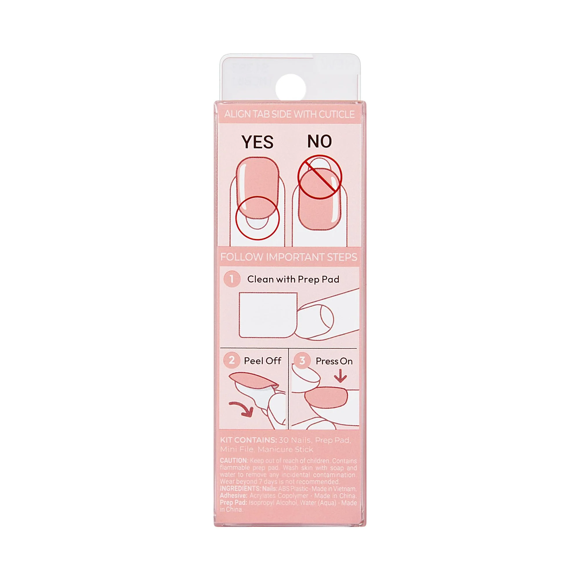 Kiss Impress No Glue Mani Press On Nails, Bare but Better, 'Instinct', Pink, Short Size, Squoval Shape, Includes 30 Nails, Prep Pad, Instructions Sheet, 1 Manicure Stick, 1 Mini File - Image 8