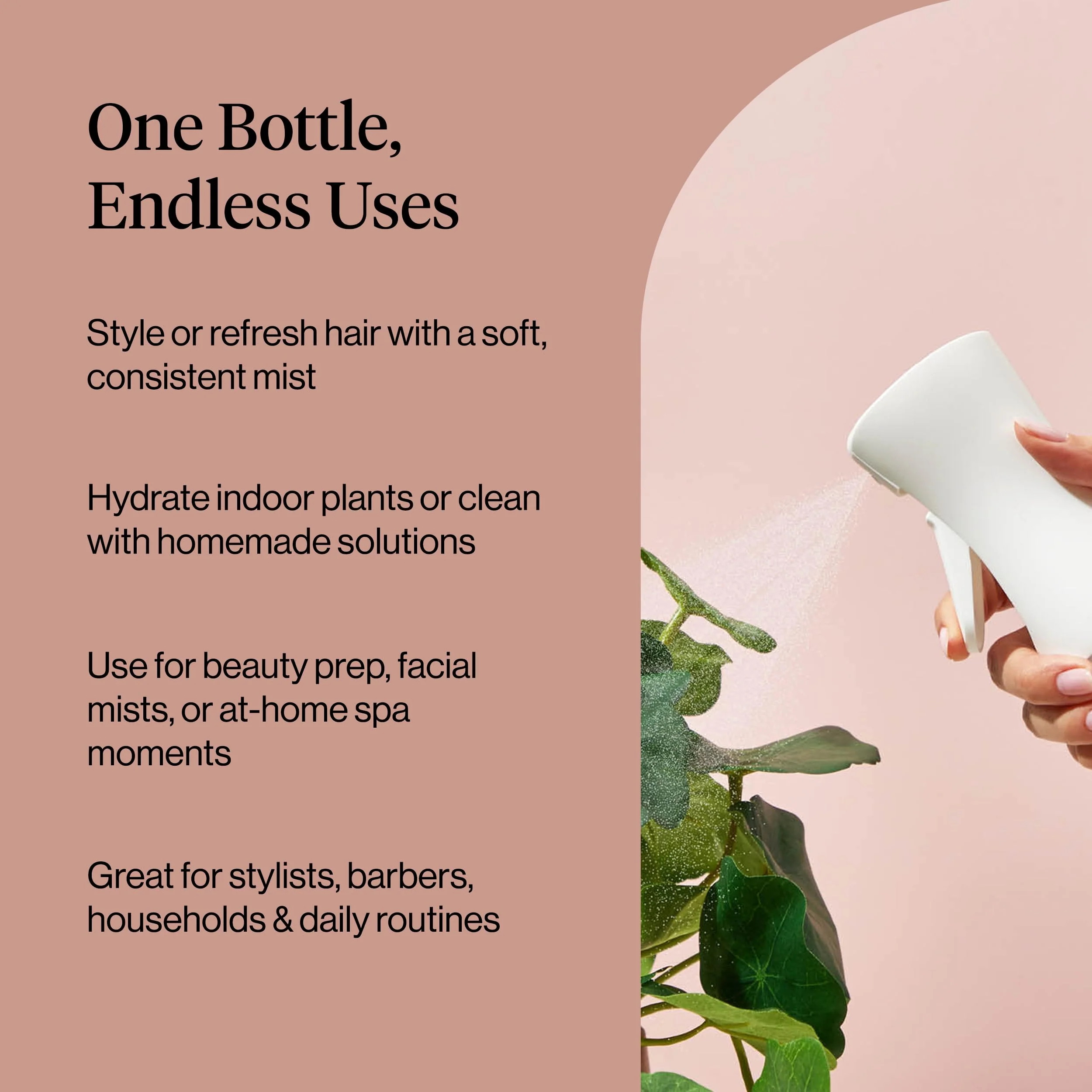 Kitsch Continuous Spray Bottle for Hair – Fine Mist Water Mister & Water Spray Bottle – Recycled Hair Spray Bottle – Spray Bottles for Cleaning, Styling, Plants & More – White, 150ml - Image 6