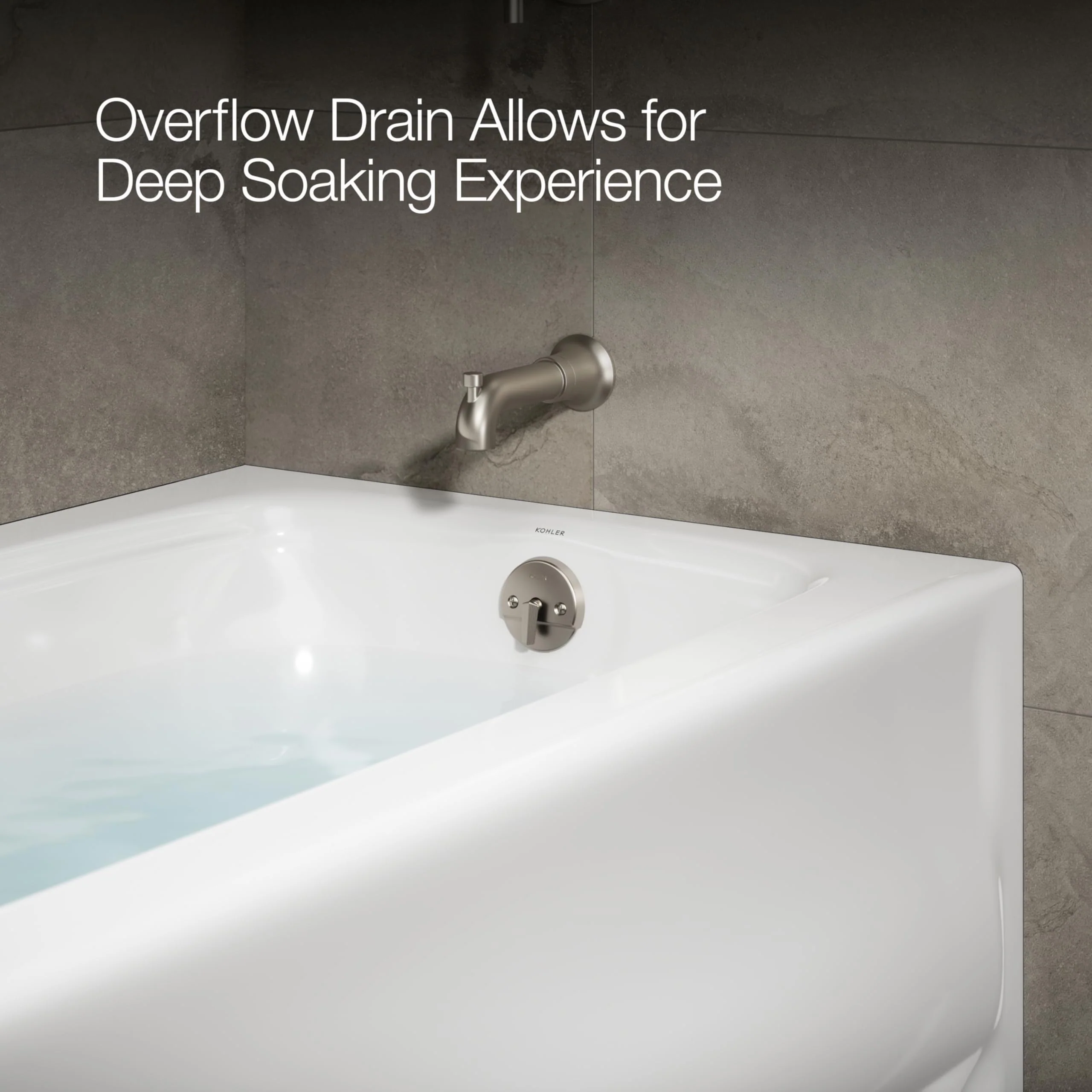 KOHLER 1150-RA-0 Bancroft 60" x 32" Acrylic Alcove Bathtub with Integral Flange and Right Hand Drain, Integral Apron, White - Image 5