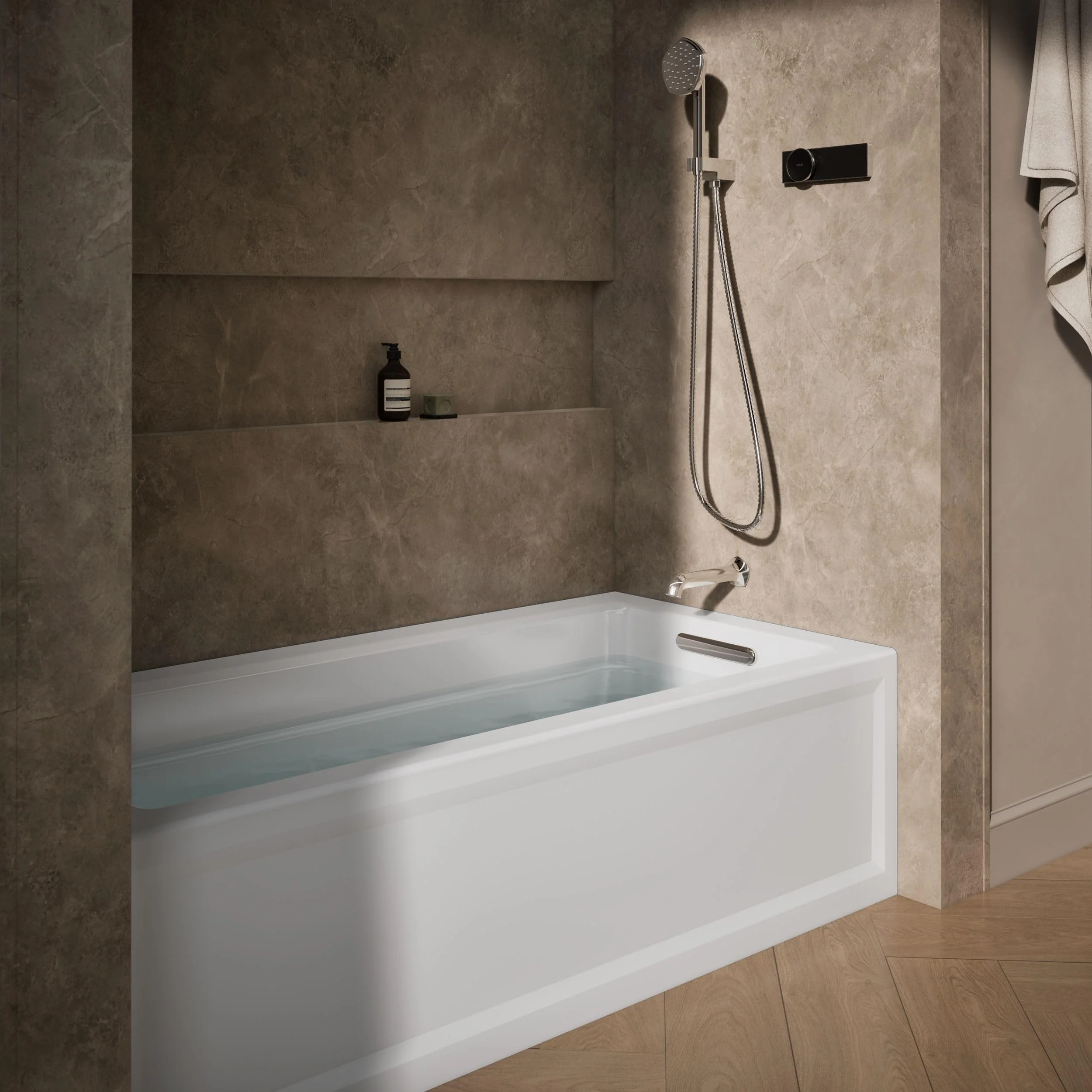 Kohler 1948-RA-0 Archer® 66" x 32" alcove bath, right drain, White - Image 2