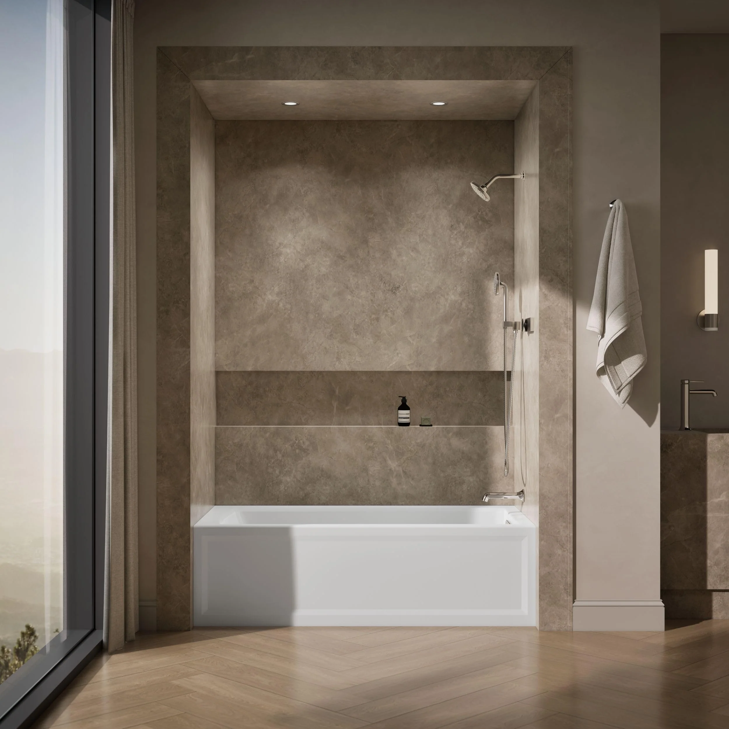 Kohler 1948-RA-0 Archer® 66" x 32" alcove bath, right drain, White - Image 4
