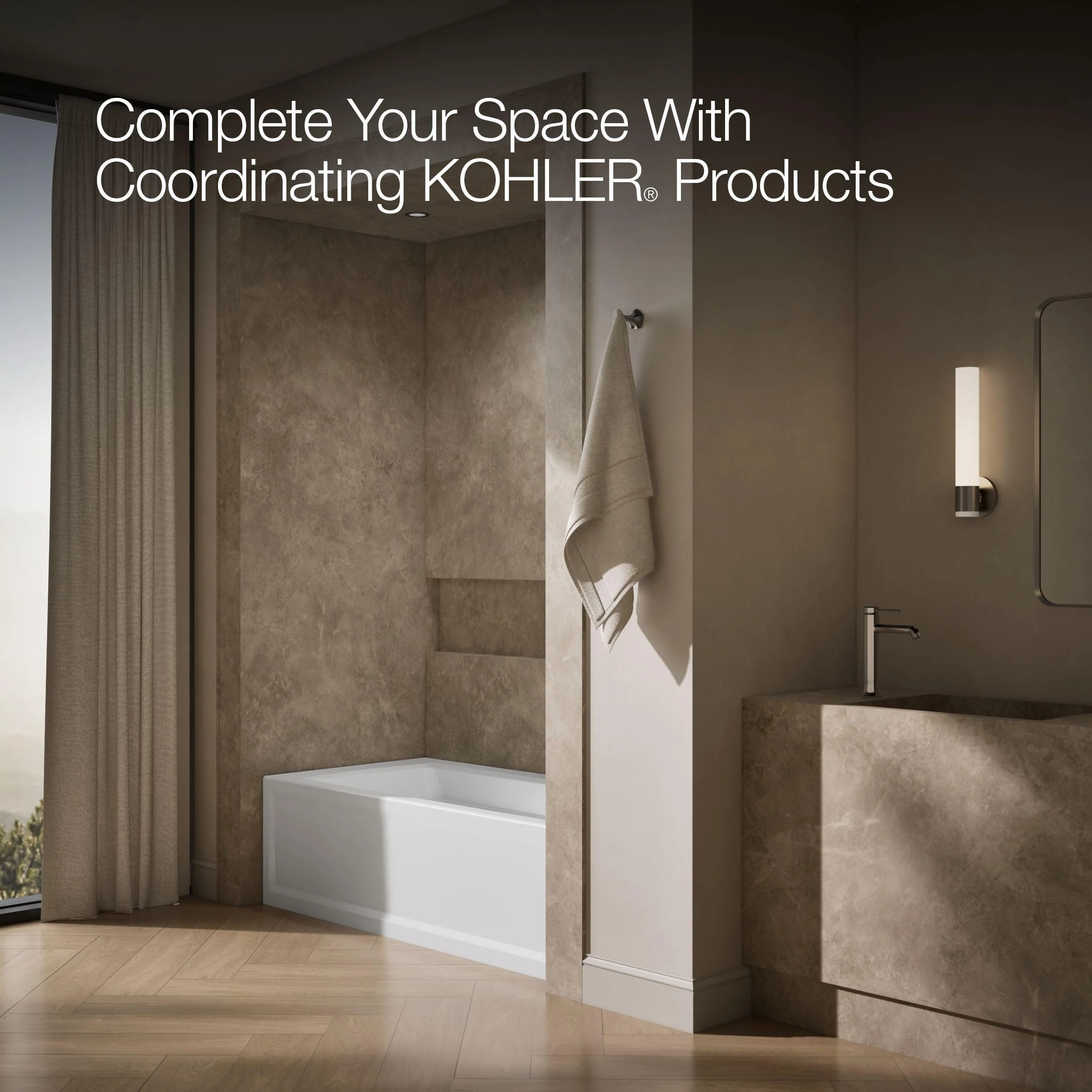 Kohler 1948-RA-0 Archer® 66" x 32" alcove bath, right drain, White - Image 6