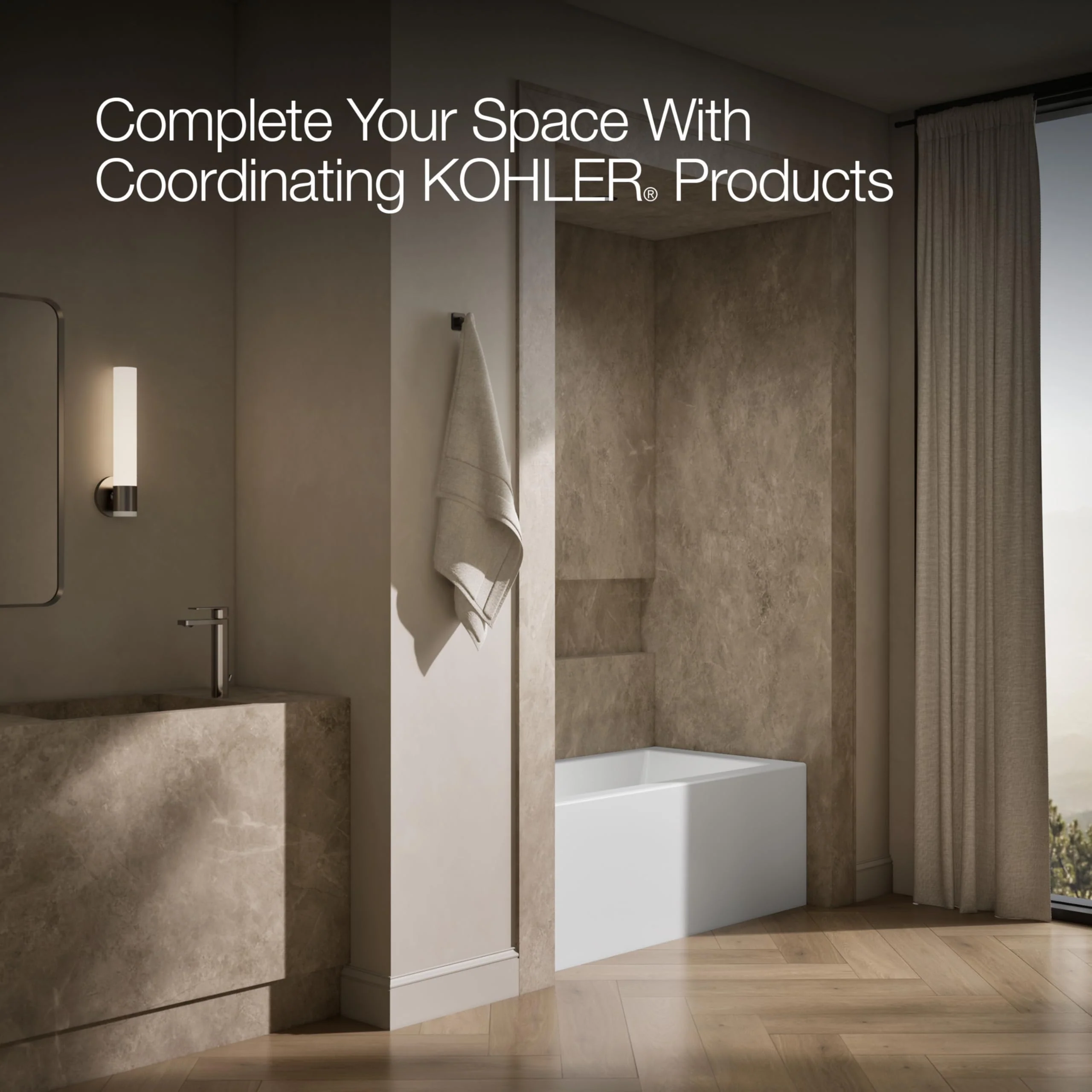 Kohler 20201-LA-0 Underscore® 60" x 30" alcove bath with integral apron, integral flange, and left-hand drain, White - Image 6
