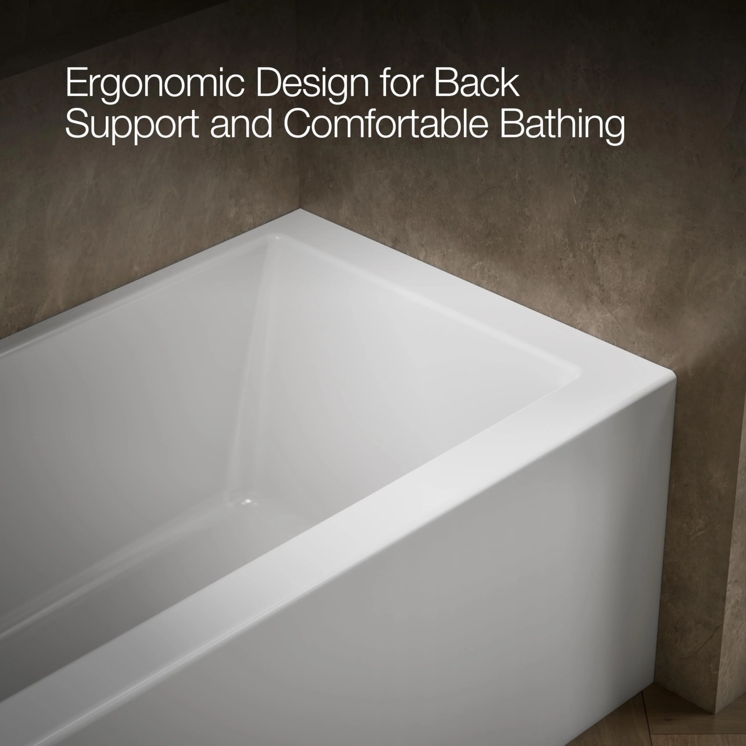 Kohler 20201-LA-0 Underscore® 60" x 30" alcove bath with integral apron, integral flange, and left-hand drain, White - Image 8