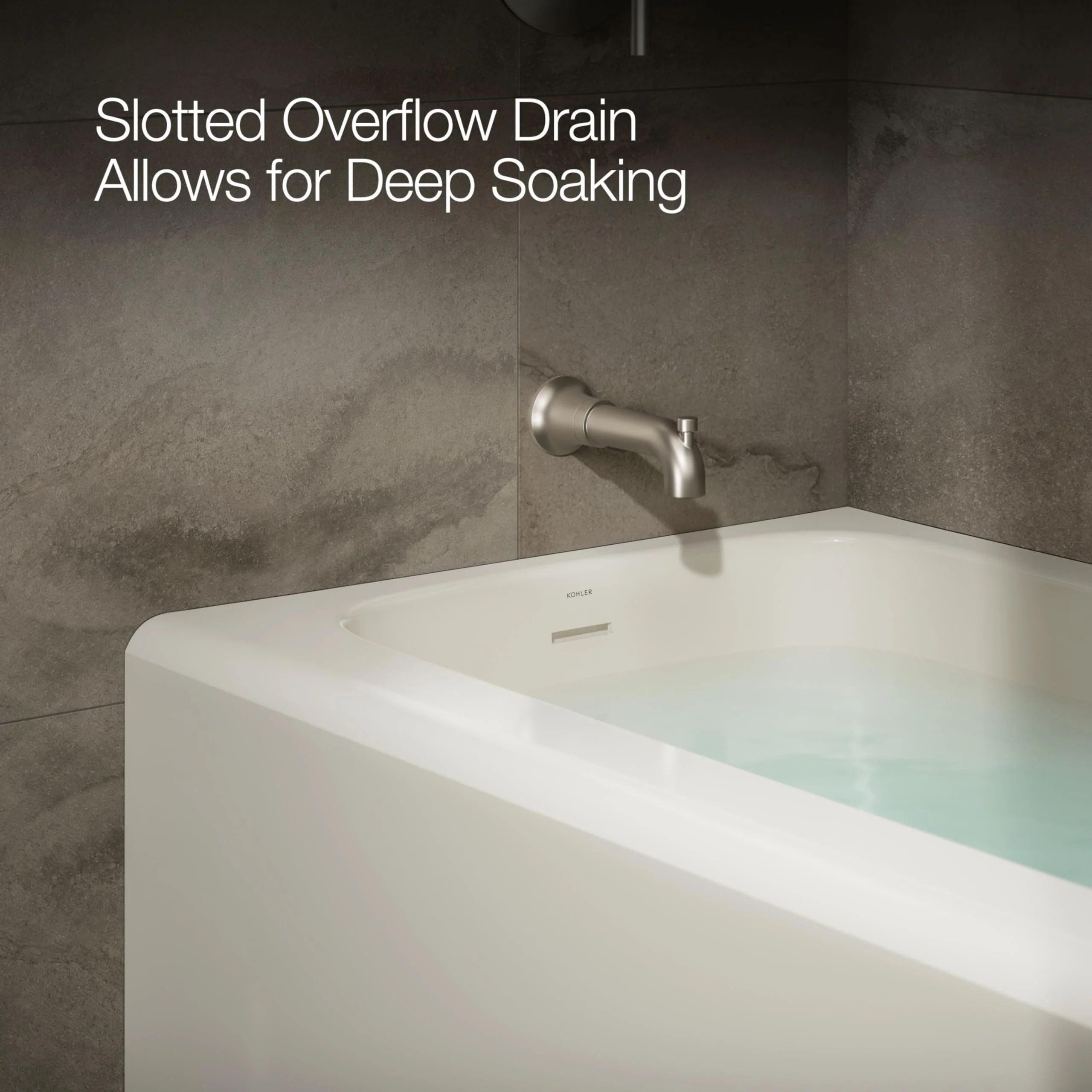 Kohler 25830-LA-96 Avec® 60" x 30" alcove bath, left drain, Biscuit - Image 5
