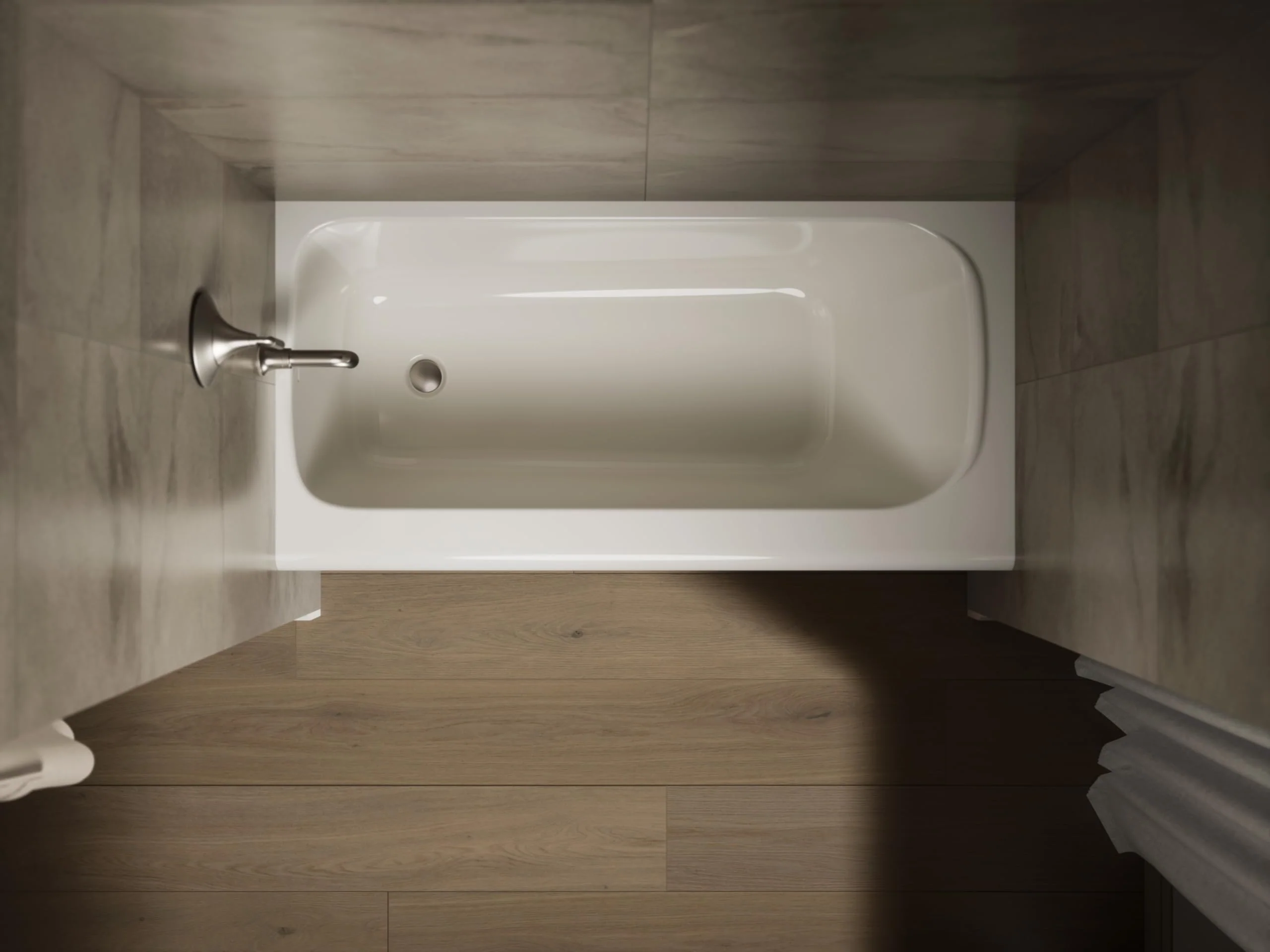 Kohler 25830-LA-96 Avec® 60" x 30" alcove bath, left drain, Biscuit - Image 7
