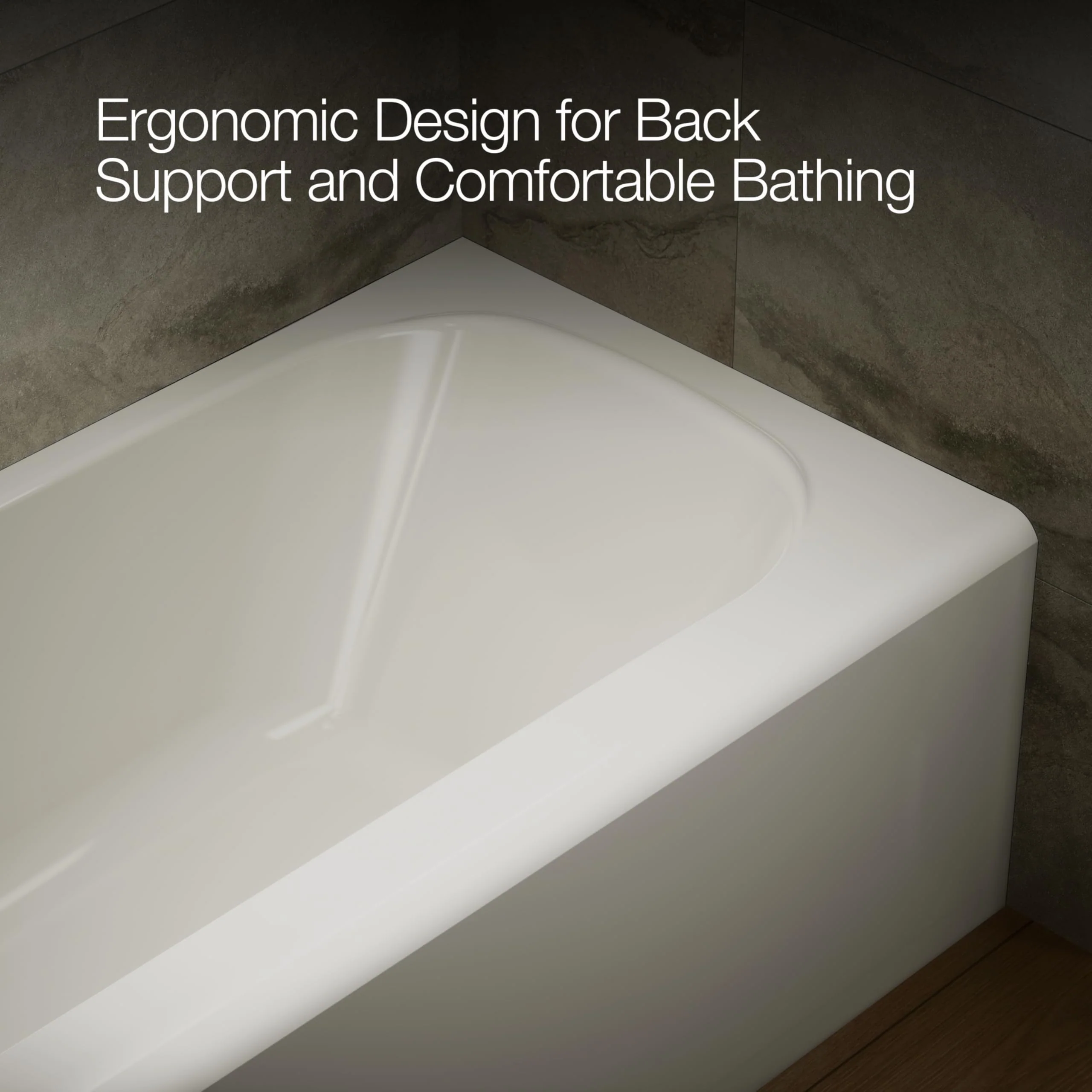 Kohler 25830-LA-96 Avec® 60" x 30" alcove bath, left drain, Biscuit - Image 8