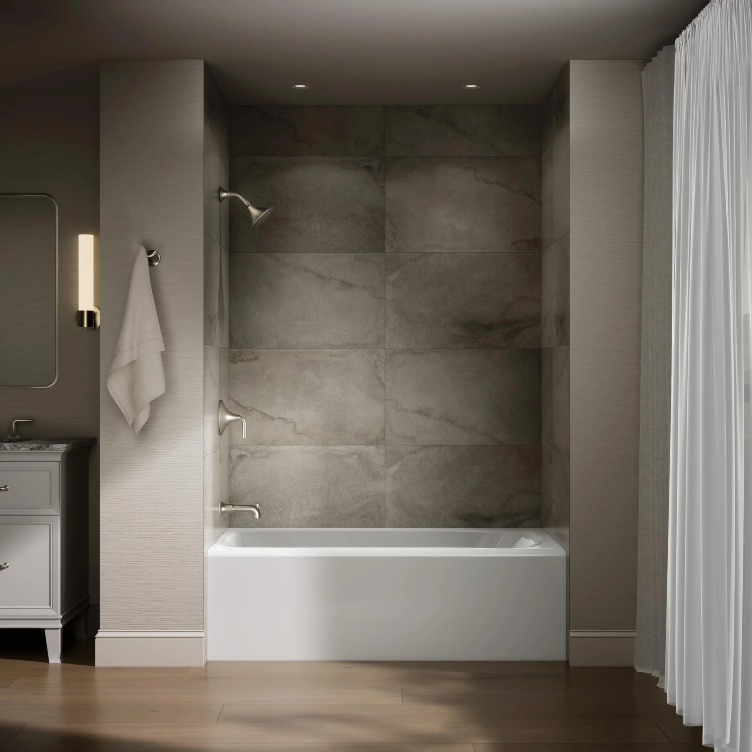 Kohler 25831-LA-0 Avec® 60" x 32" alcove bath, left drain, White - Image 4