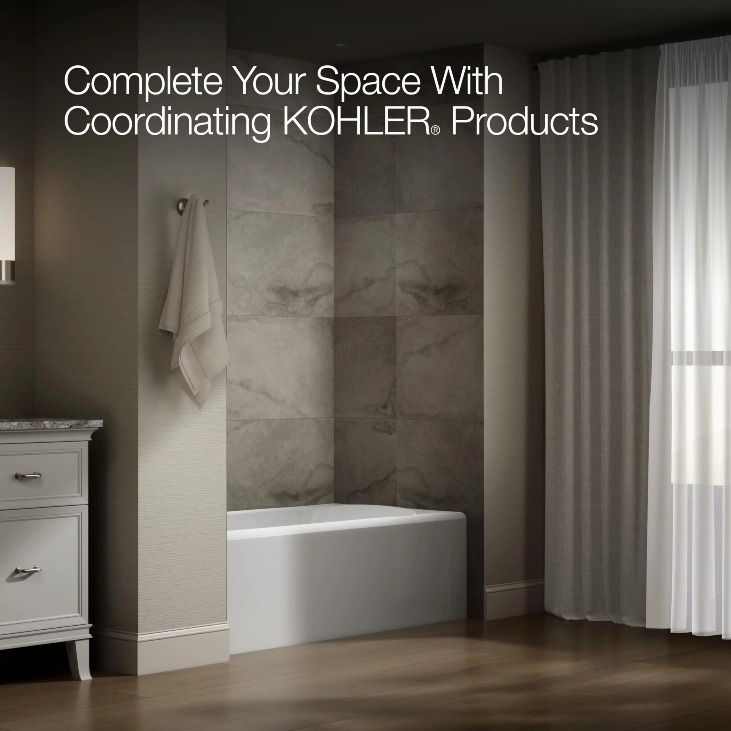 Kohler 25831-LA-0 Avec® 60" x 32" alcove bath, left drain, White - Image 6