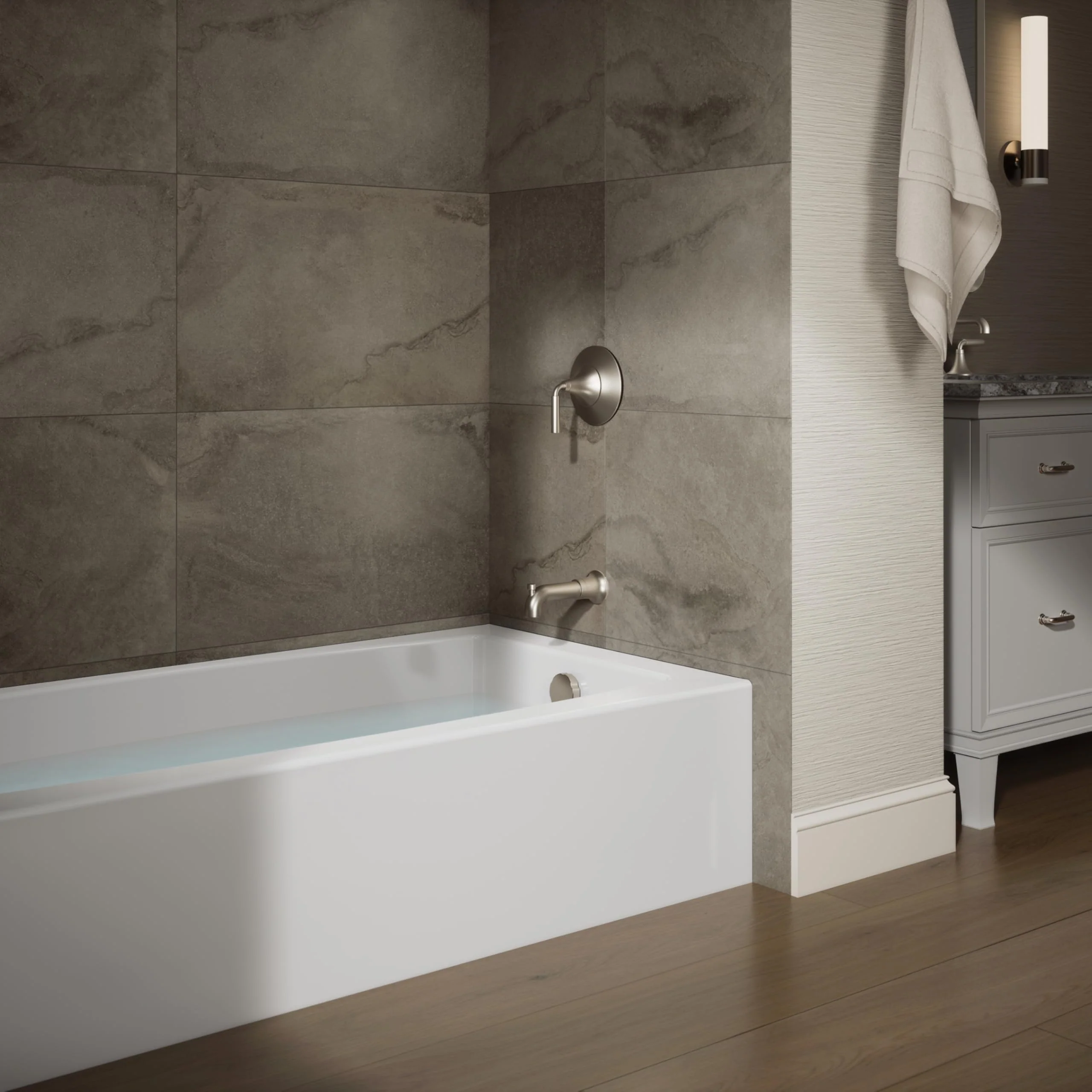 Kohler 26108-RA-0 K-26108-RA-0 Entity 60" x 32" Alcove Bath, Right Drain, White - Image 2
