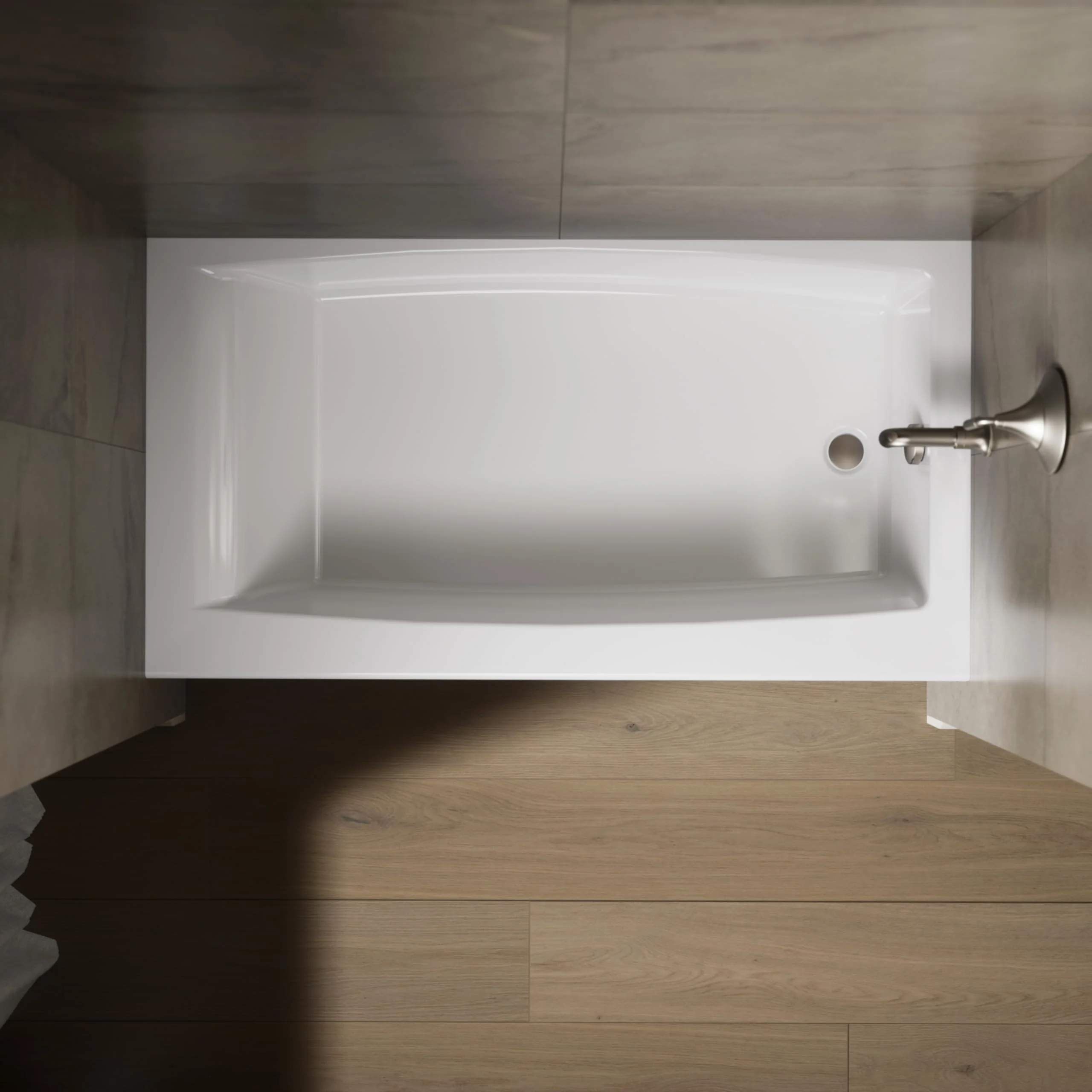 Kohler 26108-RA-0 K-26108-RA-0 Entity 60" x 32" Alcove Bath, Right Drain, White - Image 7