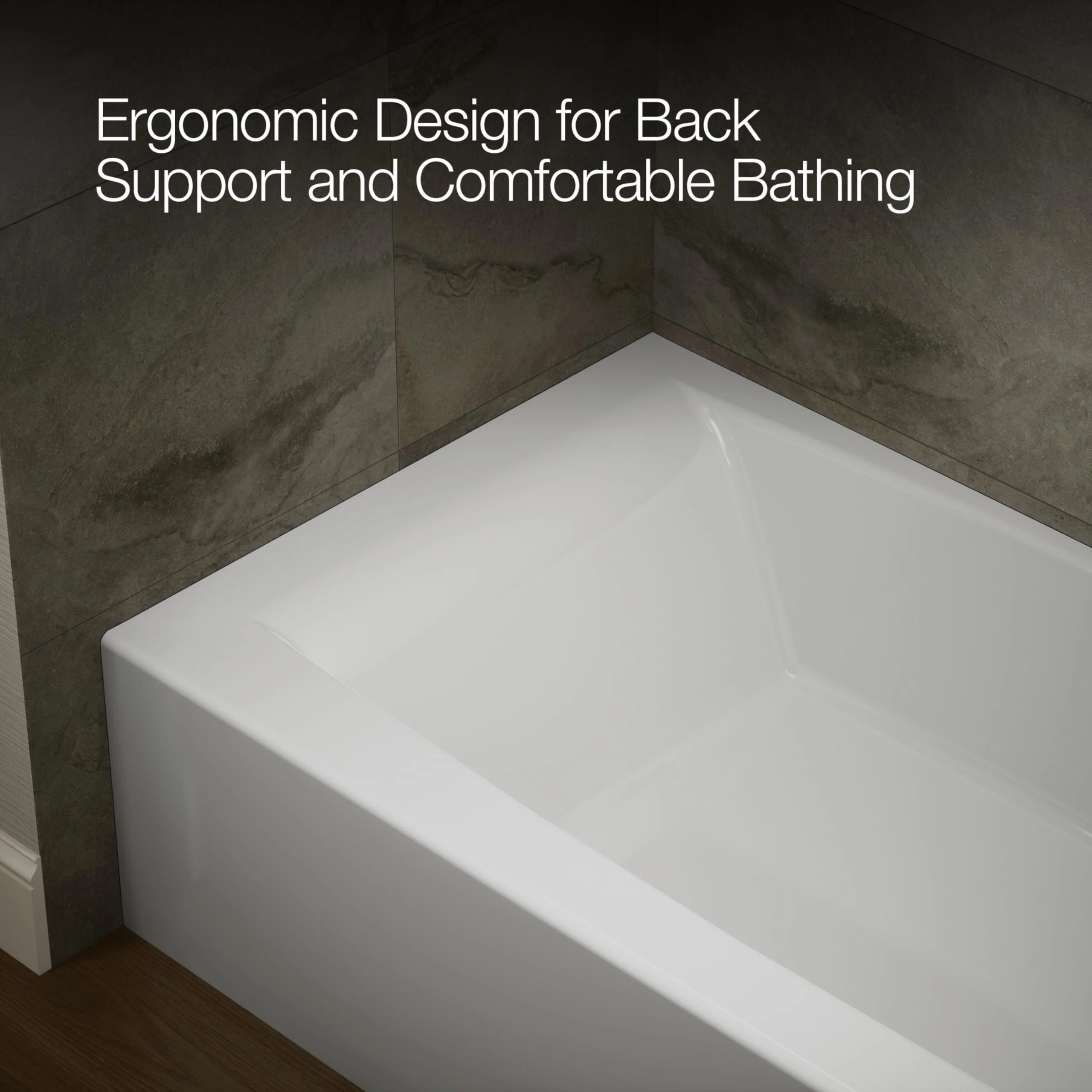 Kohler 26108-RA-0 K-26108-RA-0 Entity 60" x 32" Alcove Bath, Right Drain, White - Image 8
