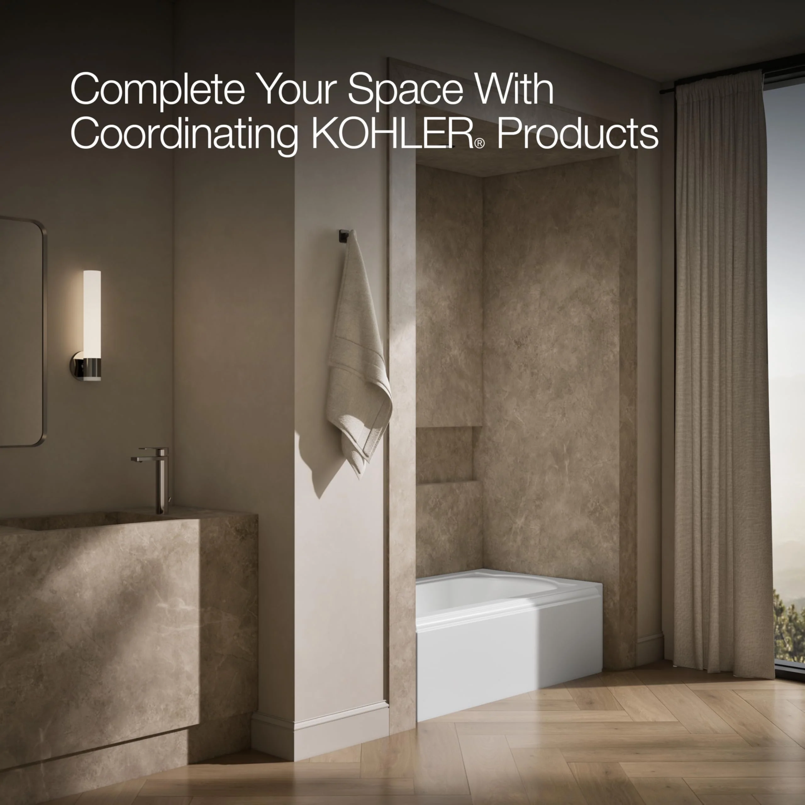 KOHLER K-721-0 Memoirs 60" x 33-3/4" Alcove Cast Iron Bathtub with Left-Hand Drain and Itegral Flange, Safeguard Slip-Resistant Surface, White - Image 6