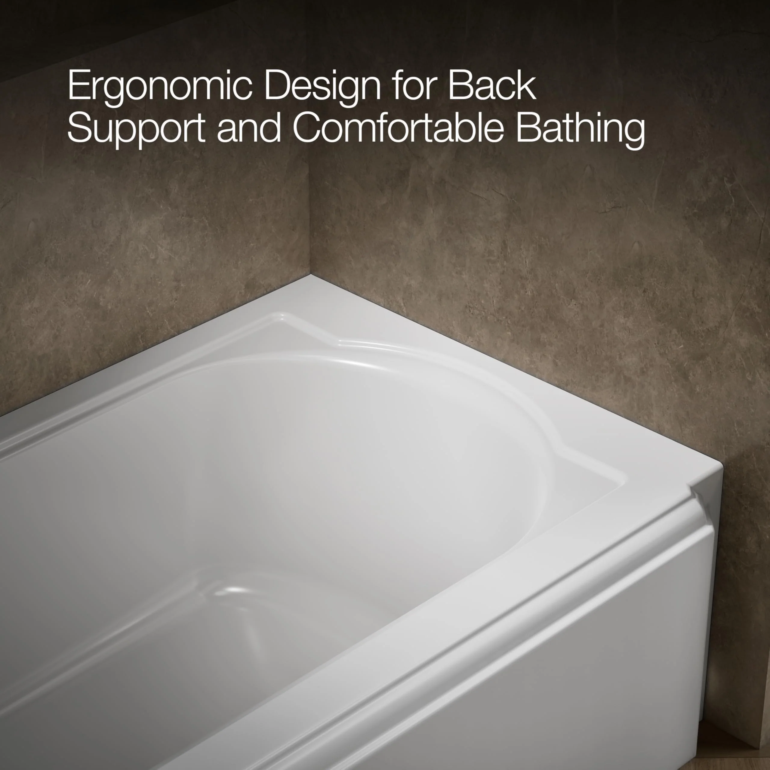 KOHLER K-721-0 Memoirs 60" x 33-3/4" Alcove Cast Iron Bathtub with Left-Hand Drain and Itegral Flange, Safeguard Slip-Resistant Surface, White - Image 8