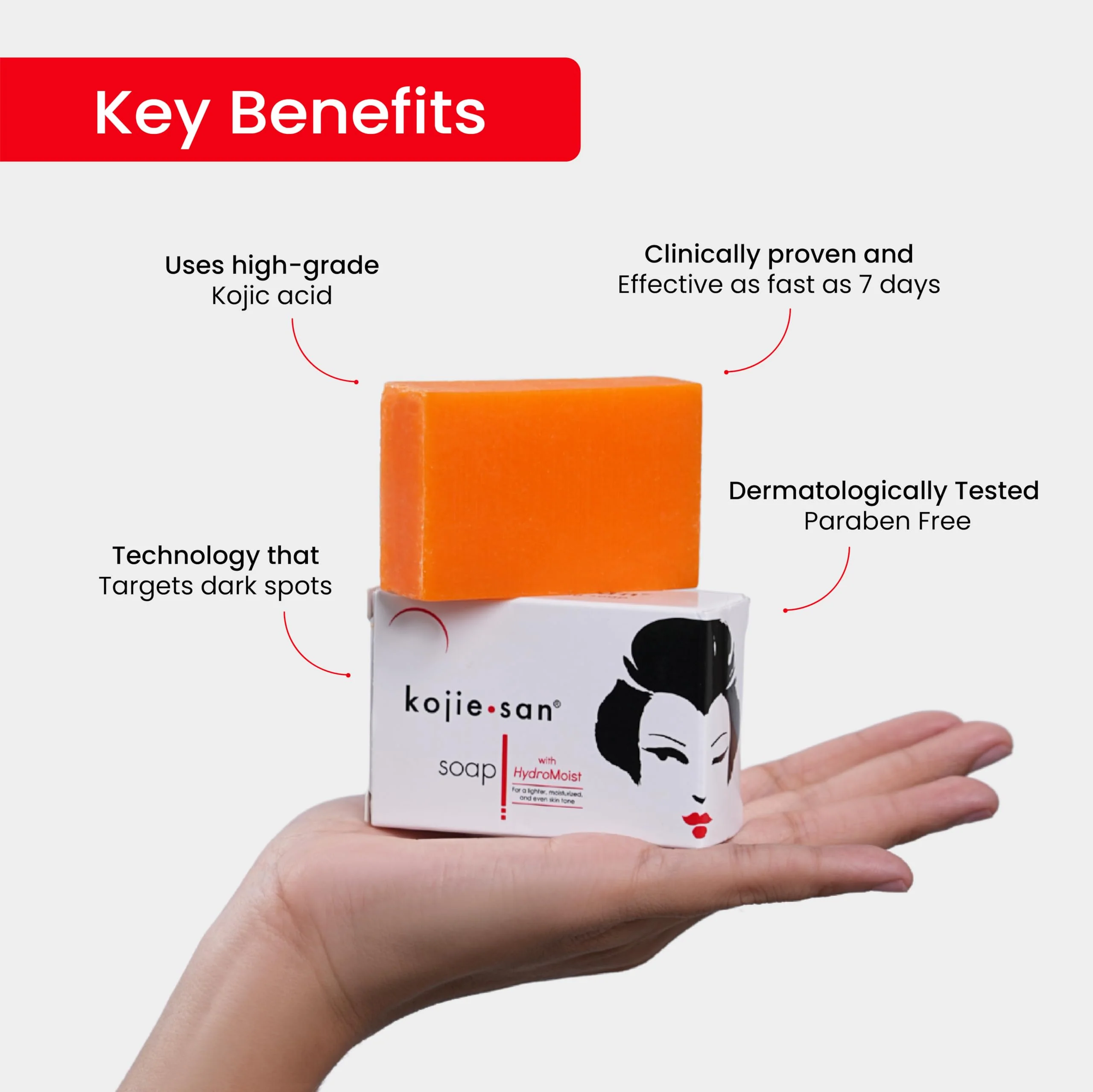 Kojie San Orange Whitening Soap, 3 x 65 g - Image 6