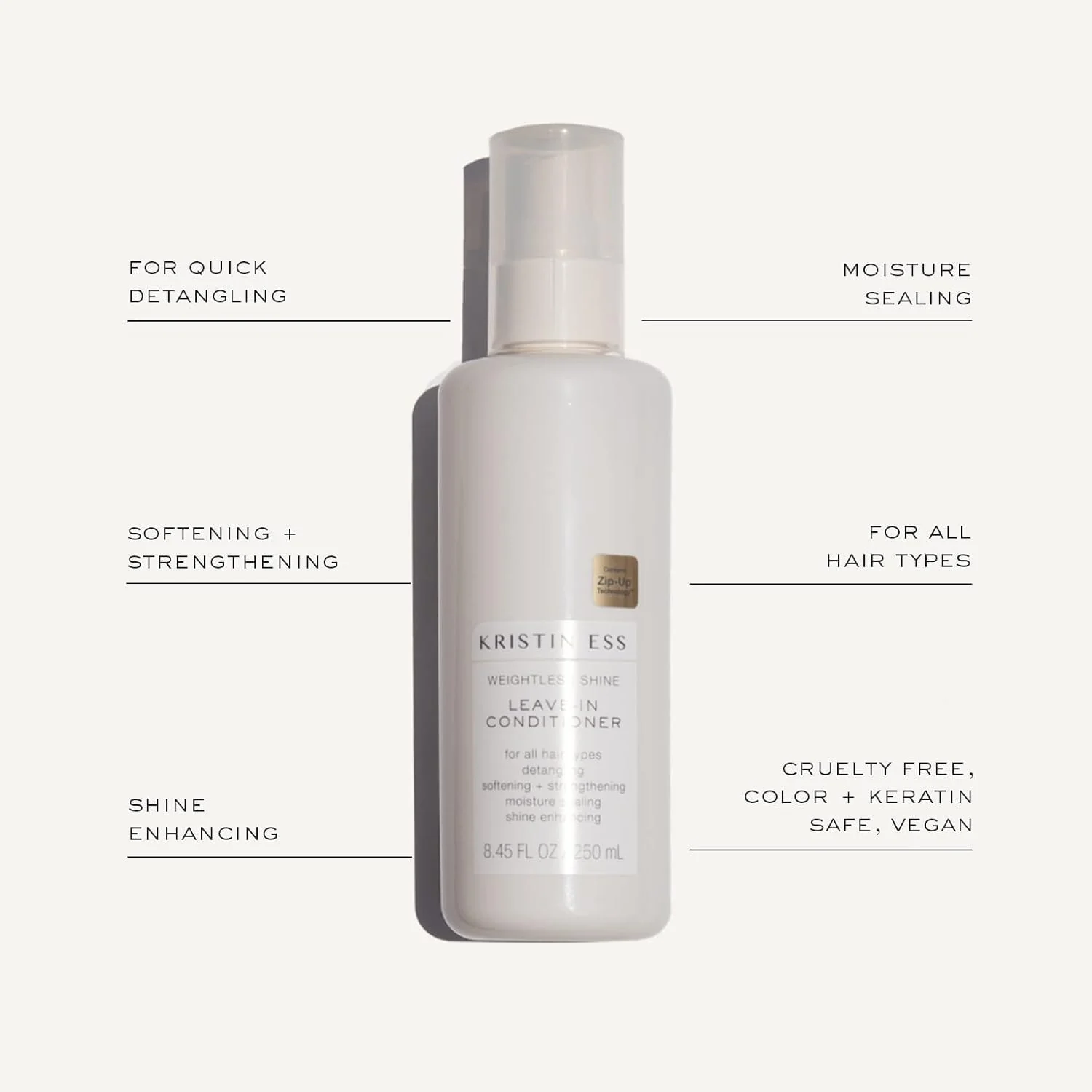 Kristin Ess Hair Hydrating Salon Leave In Conditioner Spray for Strength + Shine - Lightweight Anti Frizz Detangler for Women - Sulfate Free + Color Safe - Castor Oil Moisture Bond Repair Spray - Image 3