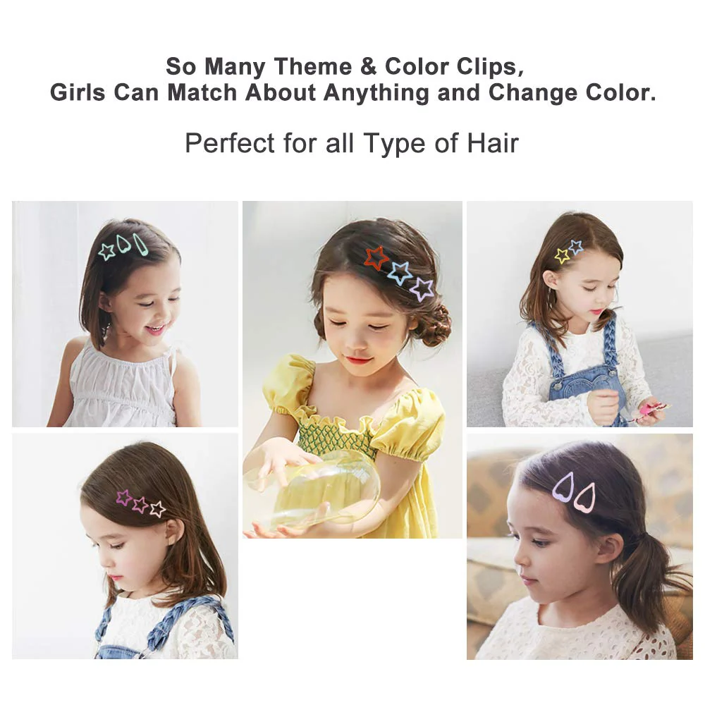 KUBOM Candy Color Hair Clips and Non-Slip Metal Snap Hair Accessories for Kids, Girls, Toddlers, and Women -100 PCS - Image 5