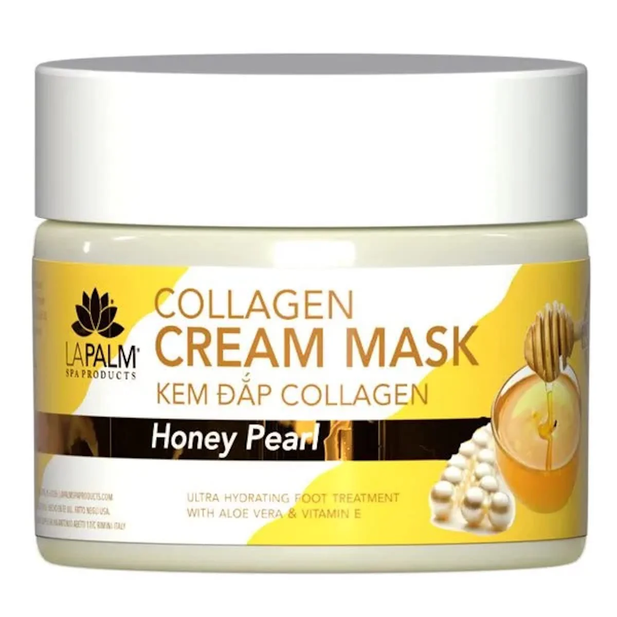 La Palm Spa Products Collagen Cream Mask - Honey Pearl 12oz - Image 2