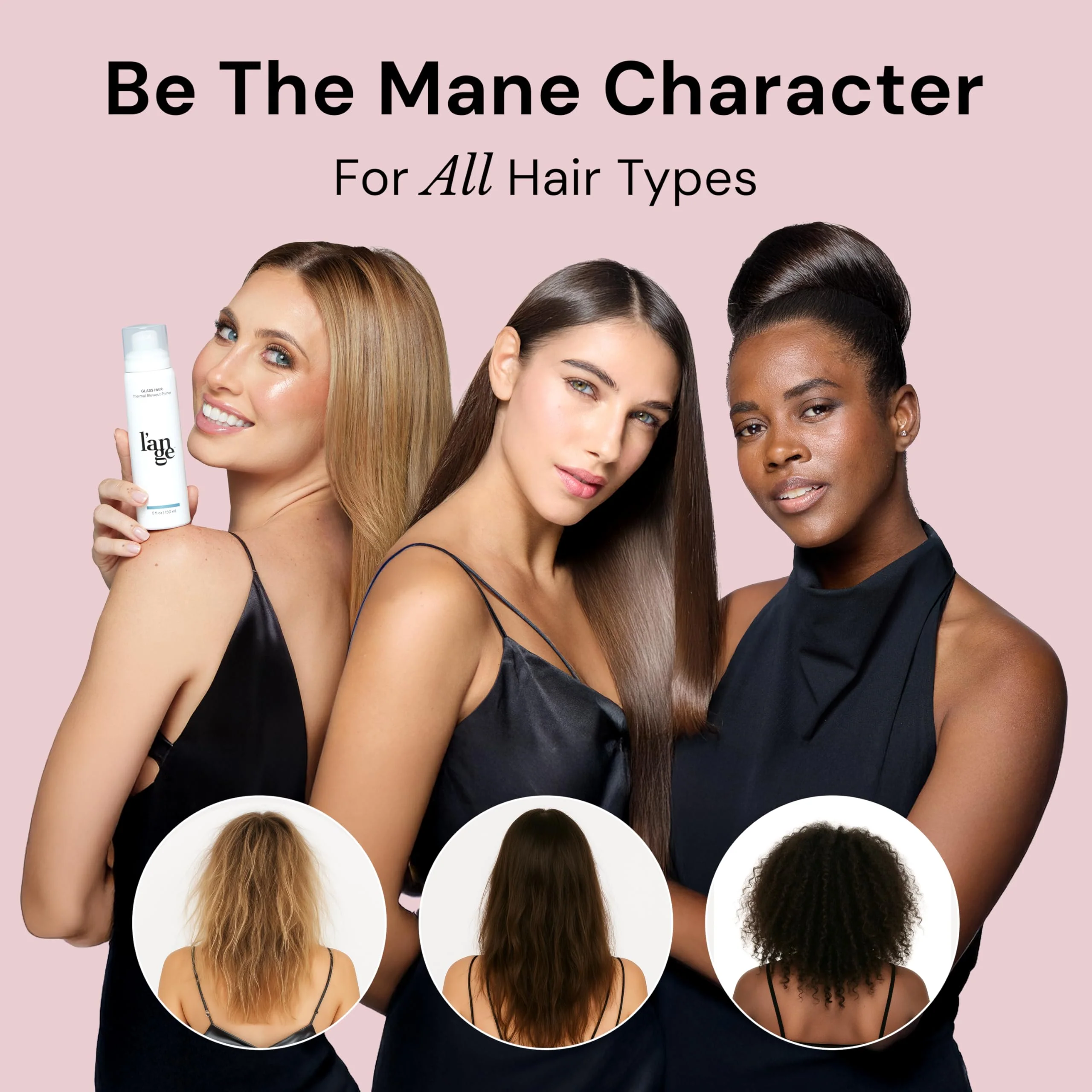 L'ANGE HAIR Glass Hair Heat Protectant Spray | Anti-Frizz Blow Dry Mist | Long Lasting Hold & Shine | Humidity Protection | Thermal Heat Protection Spray | Lightweight Blow Out Primer, 5 fl oz Bottle - Image 3